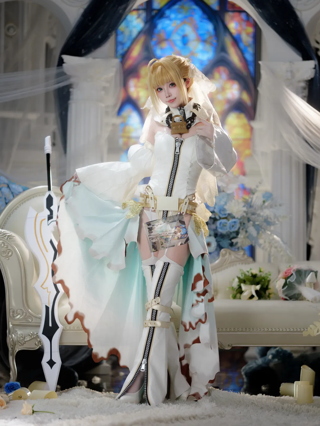 【花嫁尼禄cos】FGO的纯白童话，这把大剑能守护你的童心吗 - 第 10 张