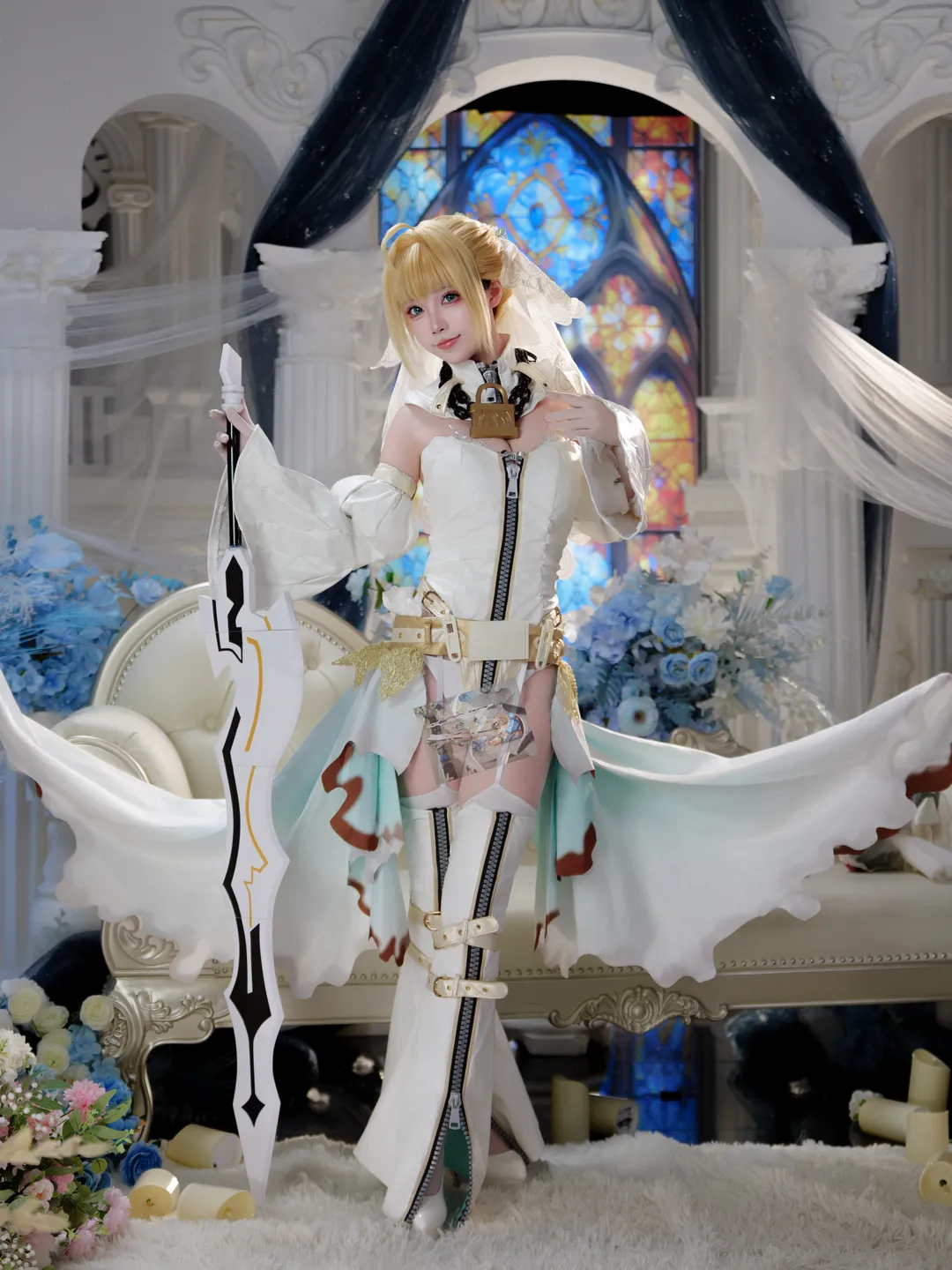 【花嫁尼禄cos】FGO的纯白童话，这把大剑能守护你的童心吗 - 第 11 张
