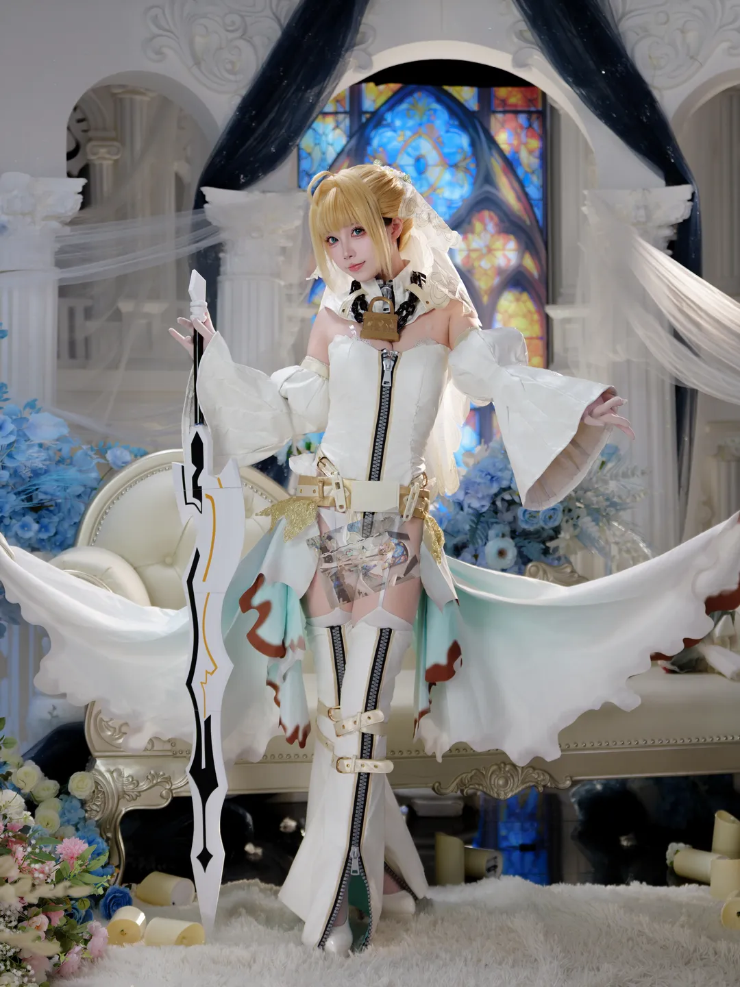 【花嫁尼禄cos】FGO的纯白童话，这把大剑能守护你的童心吗 - 第 12 张