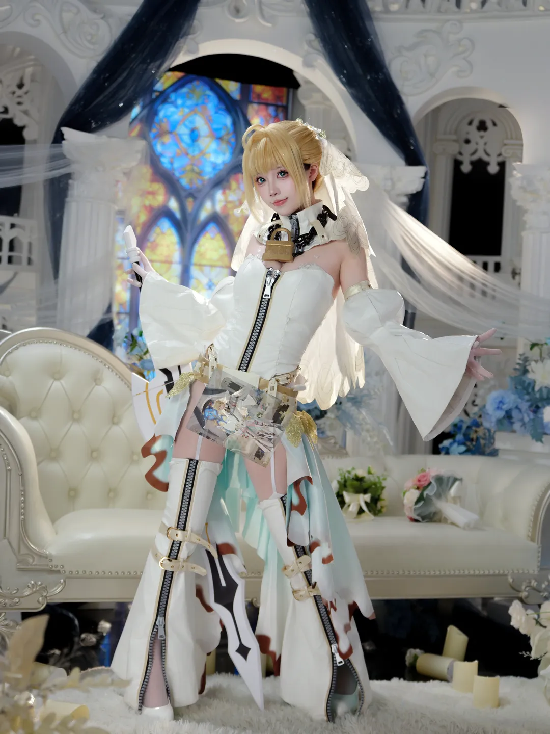 【花嫁尼禄cos】FGO的纯白童话，这把大剑能守护你的童心吗 - 第 3 张