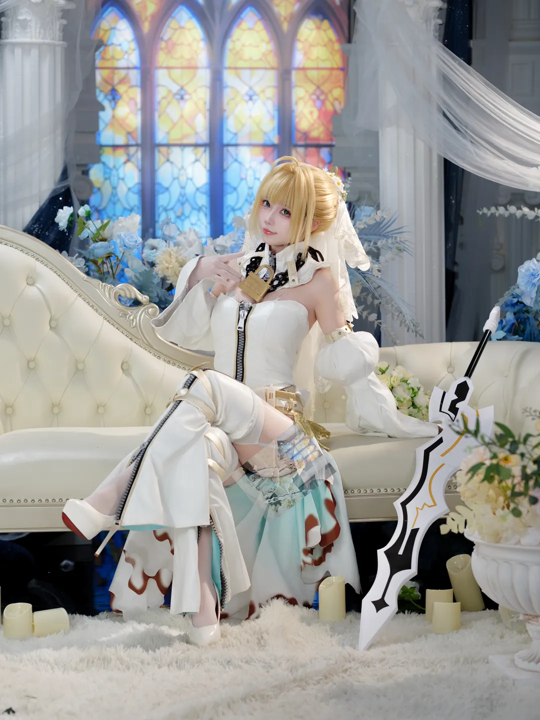 【花嫁尼禄cos】FGO的纯白童话，这把大剑能守护你的童心吗 - 第 8 张