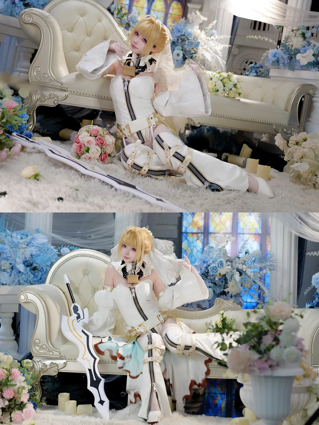 【花嫁尼禄cos】FGO的纯白童话，这把大剑能守护你的童心吗 - 第 9 张