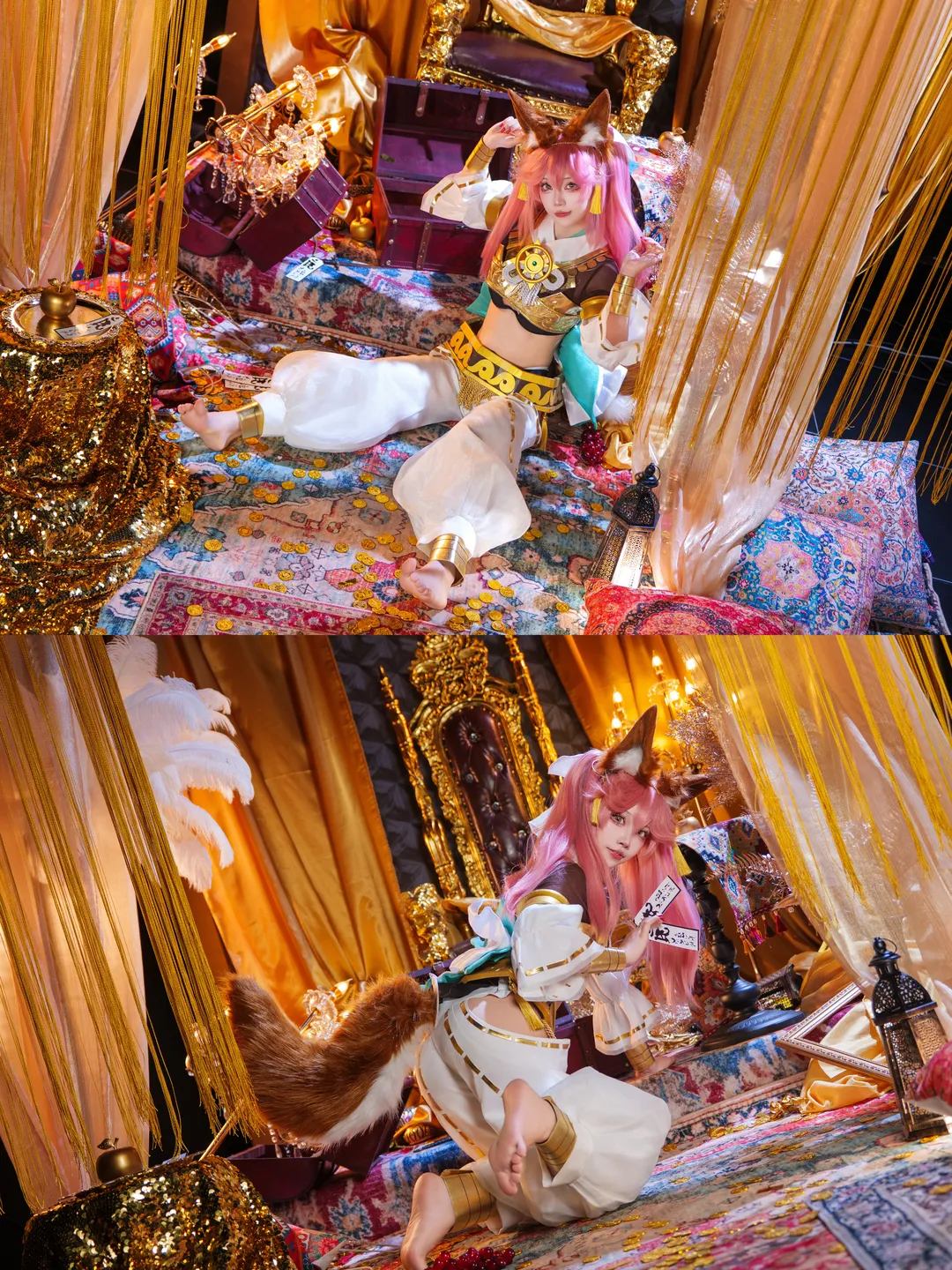 【玉藻前cos】神话礼装异域金殿拍摄，重现王座之上的慵懒感 - 第 3 张