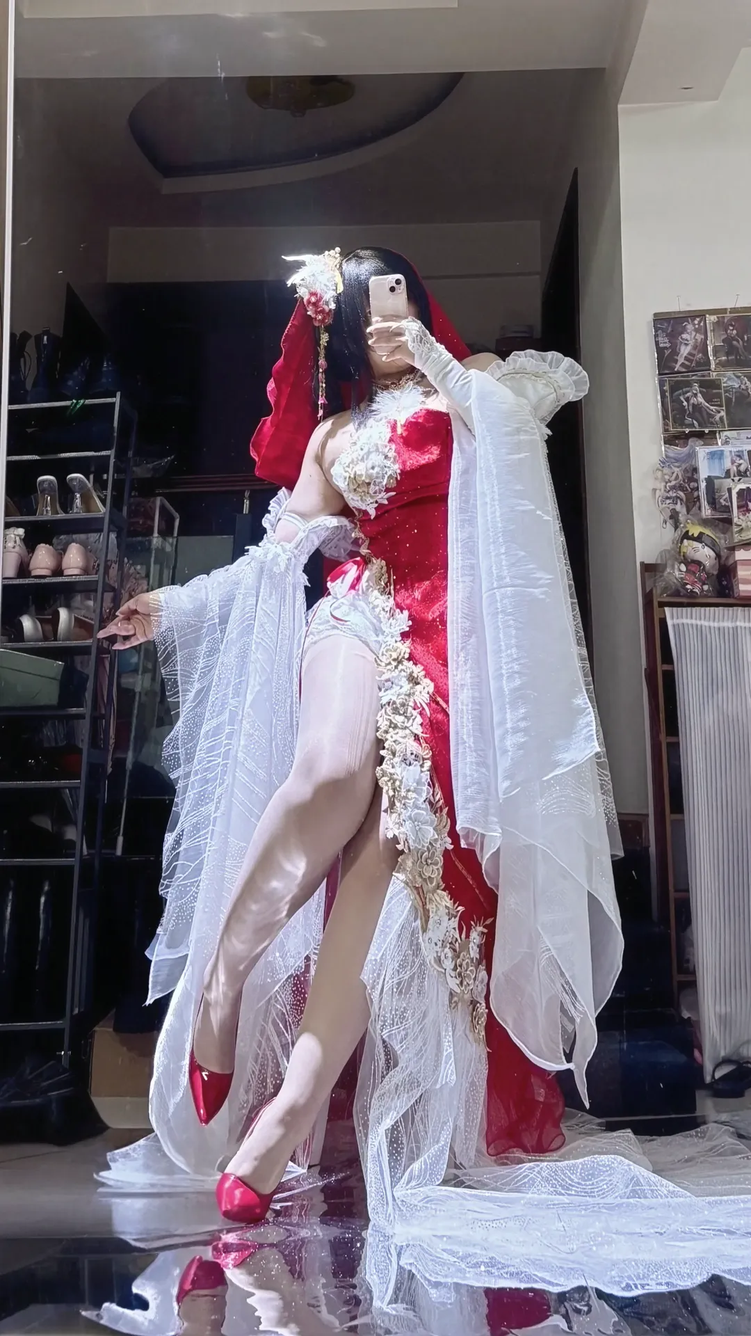 【镇海cos】碧蓝航线锦帐良宵，尝试红白高开叉礼服