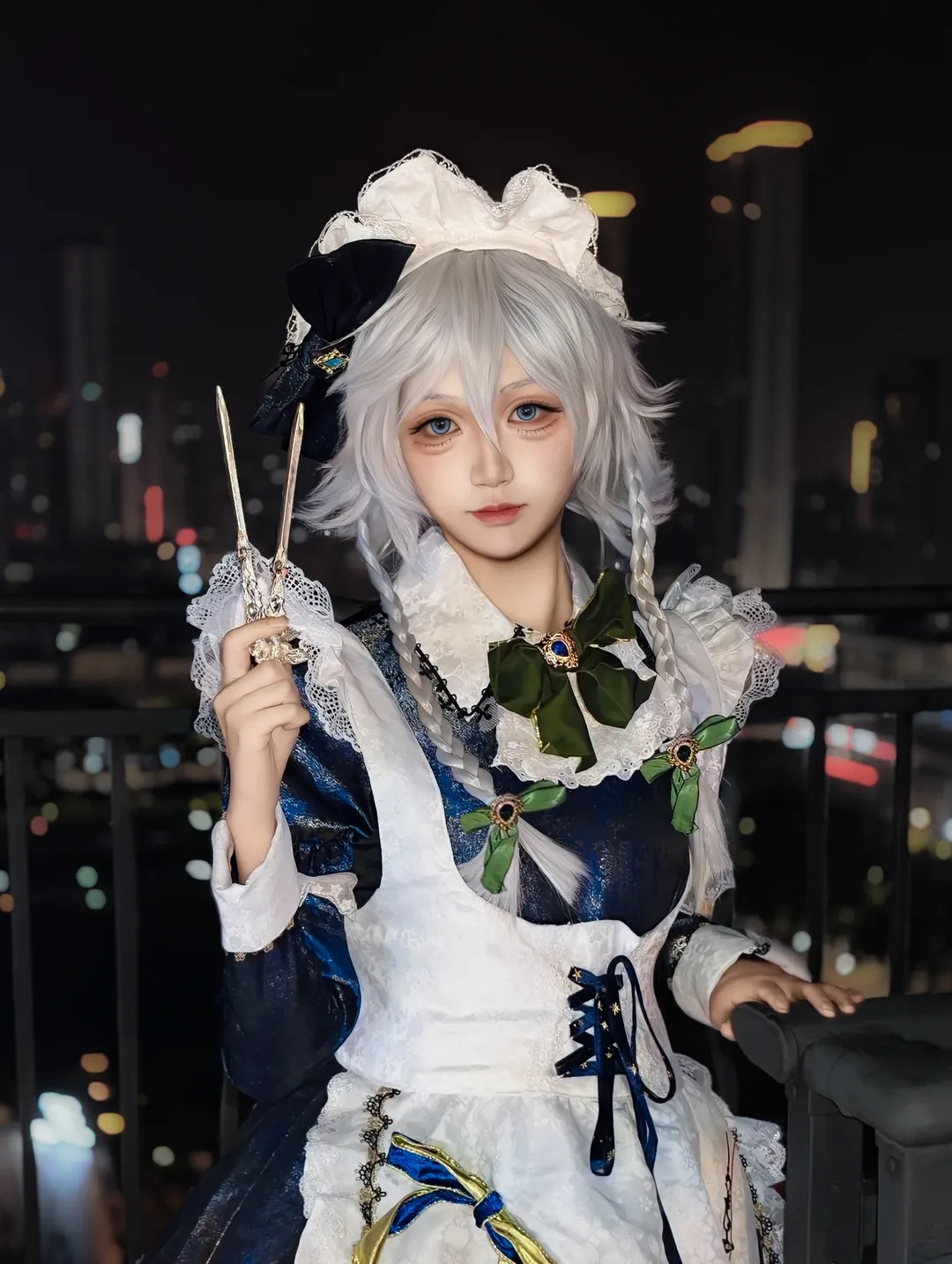 【十六夜咲夜cos】高空夜景与女仆装的融合挑战