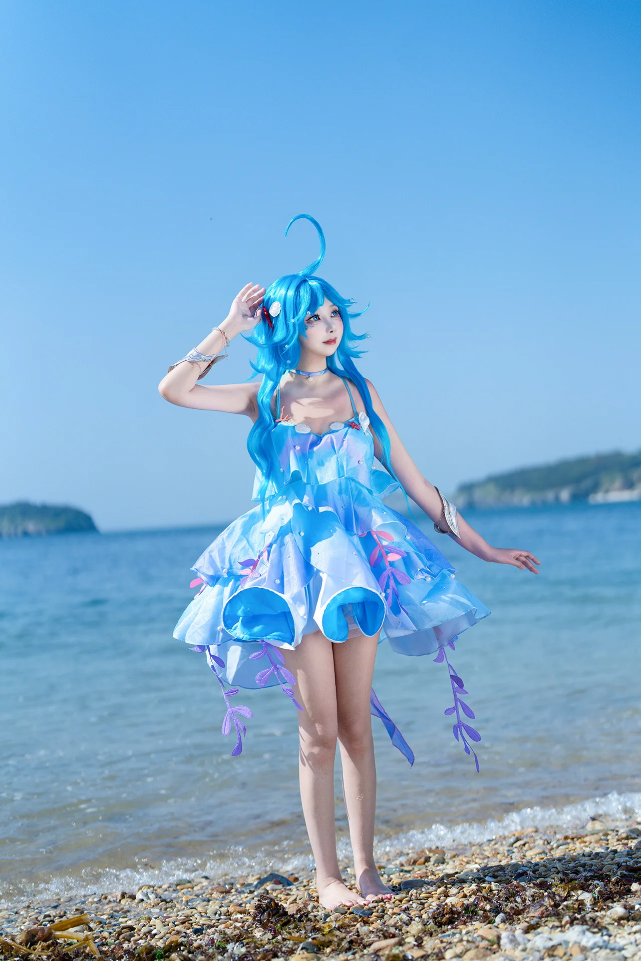 【朵莉亚cos】海浪与蓝发，王者荣耀里的海洋精灵 - 第 1 张