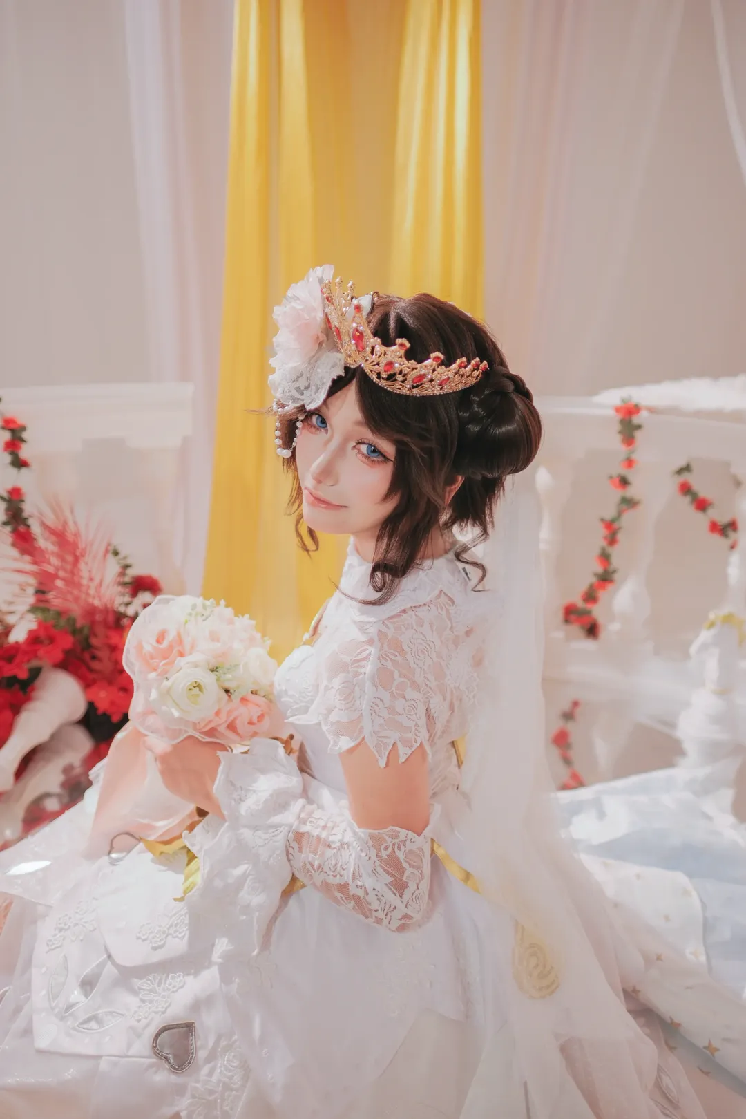 【小乔cos】王者荣耀花嫁，白纱与皇冠下的圣洁之美 - 第 4 张