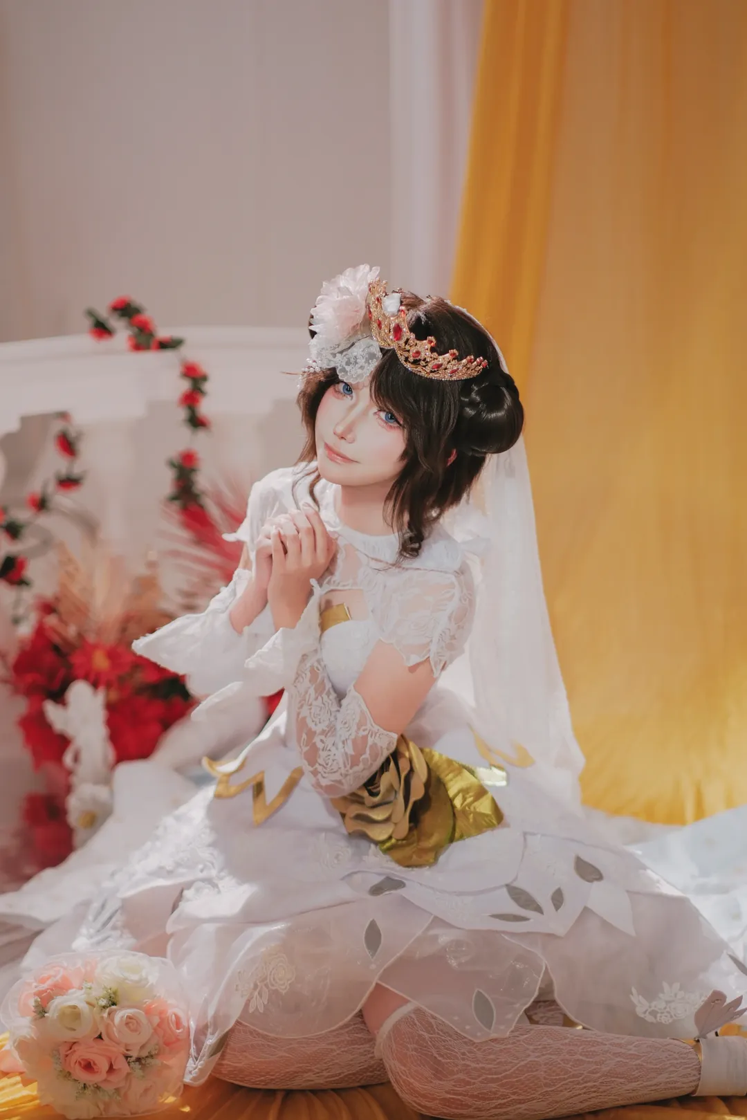 【小乔cos】王者荣耀花嫁，白纱与皇冠下的圣洁之美 - 第 7 张