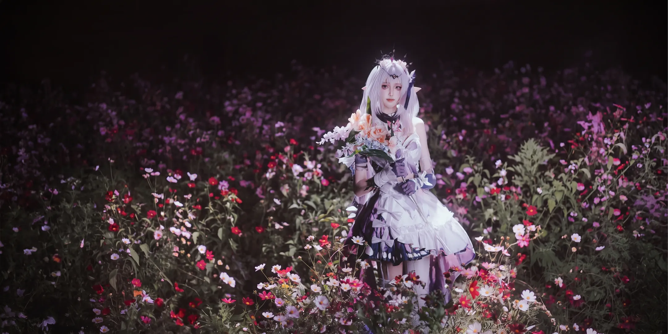 【遐蝶cos】翁法罗斯的星夜与花海，静谧的幽蝶之影 - 第 4 张