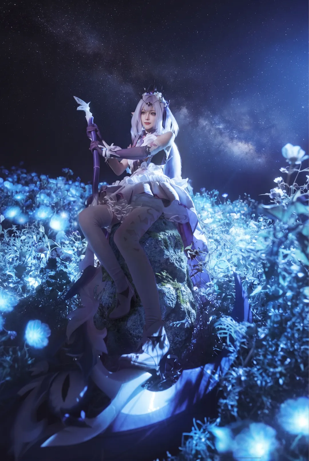 【遐蝶cos】翁法罗斯的星夜与花海，静谧的幽蝶之影