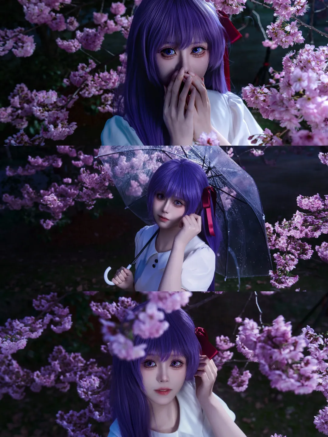 【間桐桜 コスプレ】私のそばにいて、雨の夜桜の下での記録 - 4 枚目