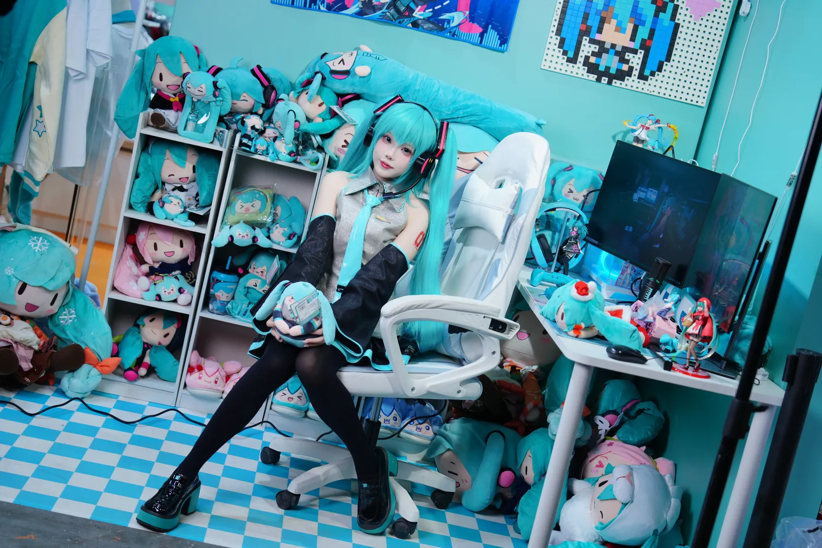 【初音未来cos】萤火虫漫展初音cos全套返图 - 第 14 张