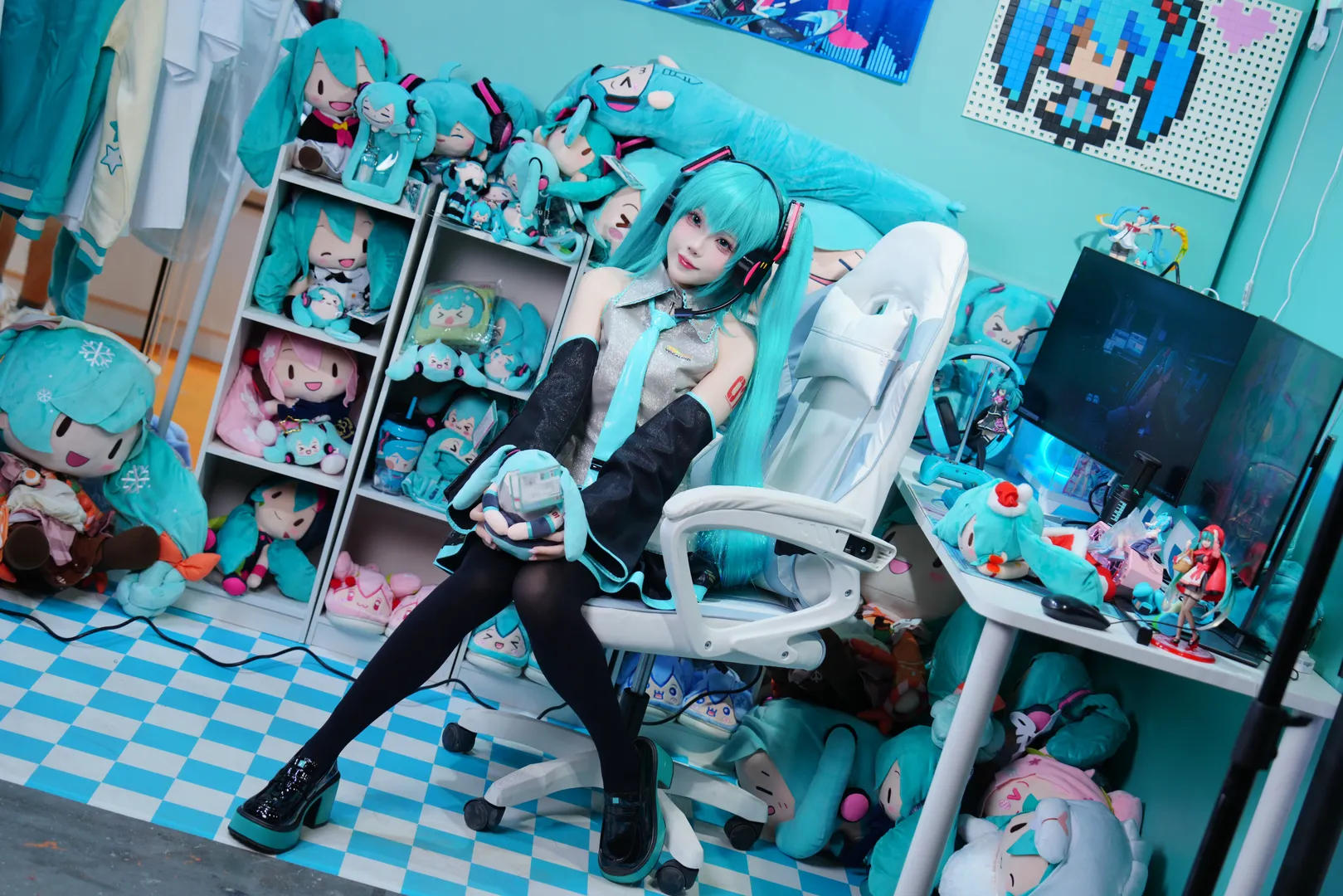 【初音未来cos】萤火虫漫展初音cos全套返图 - 第 16 张