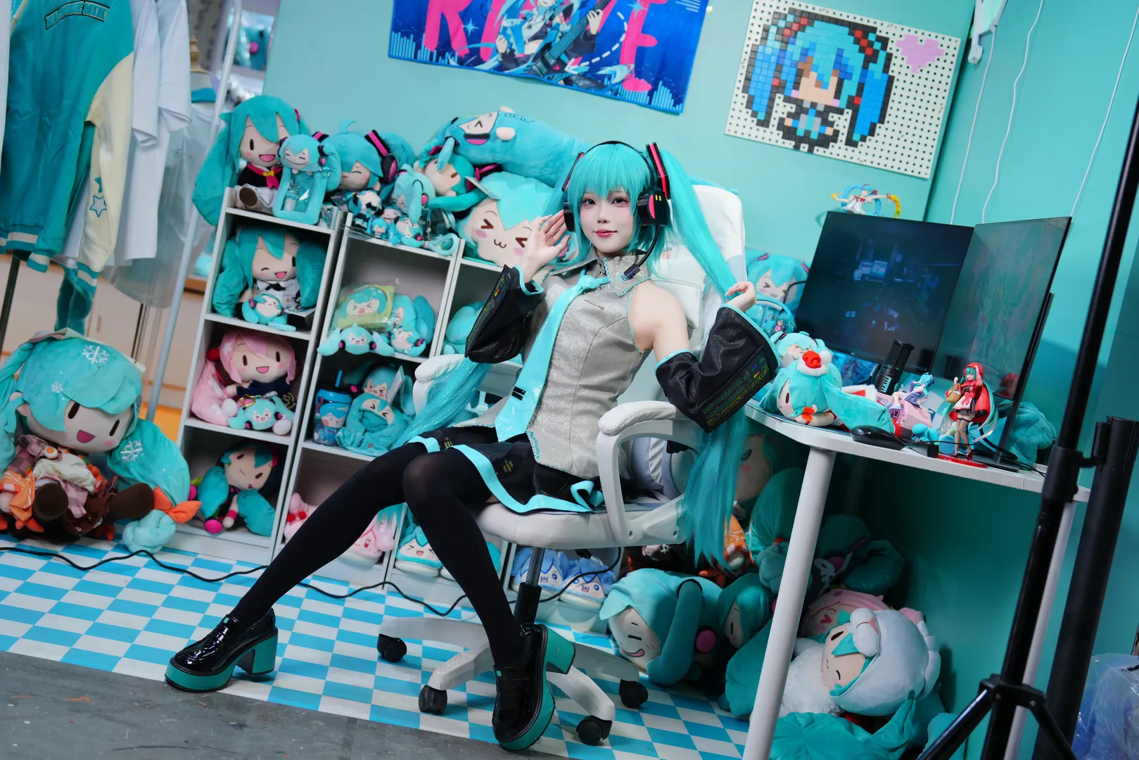 【初音未来cos】萤火虫漫展初音cos全套返图 - 第 4 张