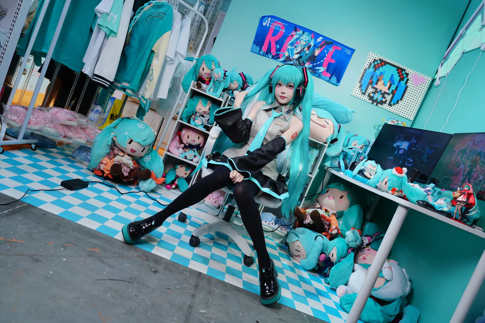 【初音未来cos】萤火虫漫展初音cos全套返图 - 第 5 张