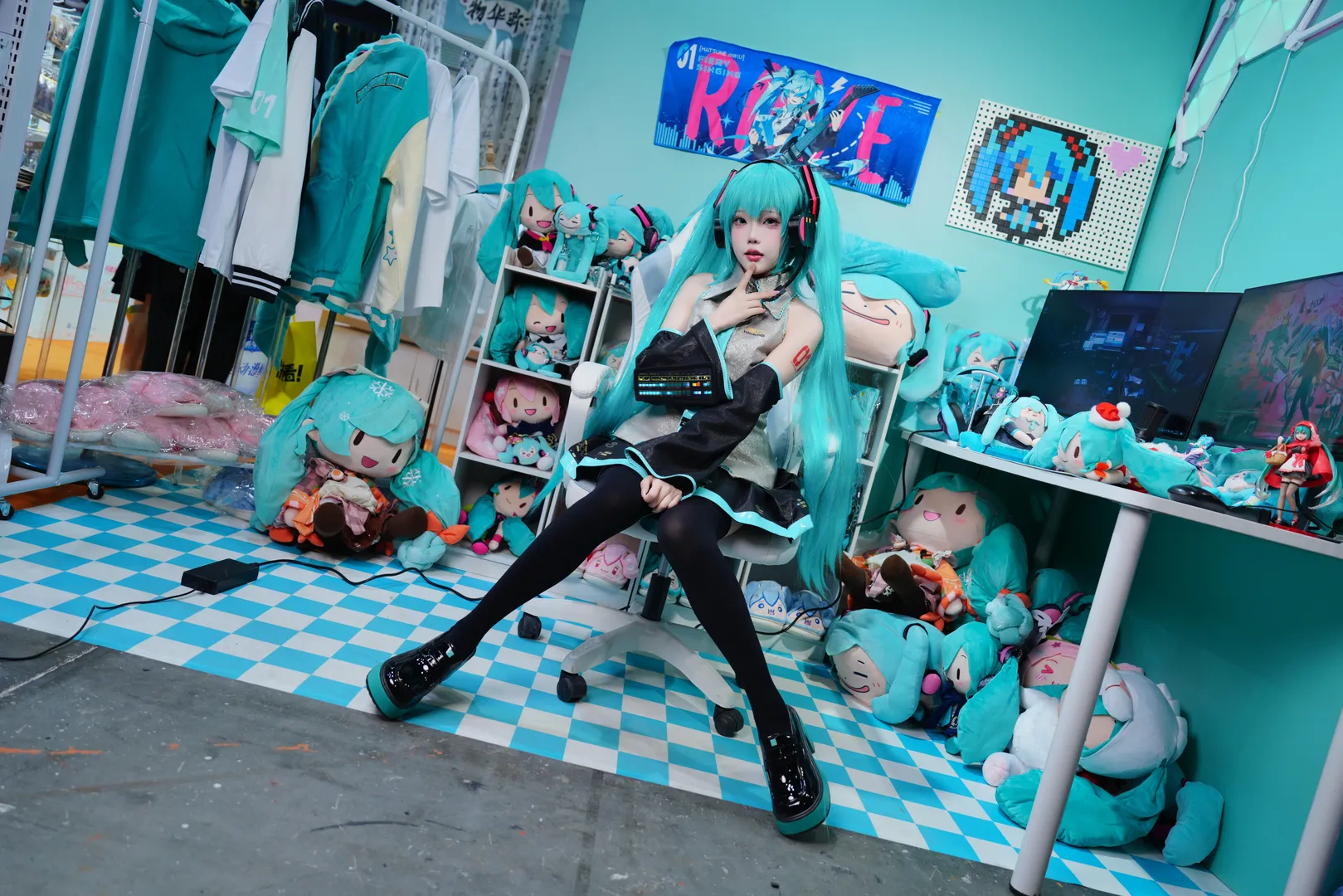 【初音未来cos】萤火虫漫展初音cos全套返图 - 第 6 张