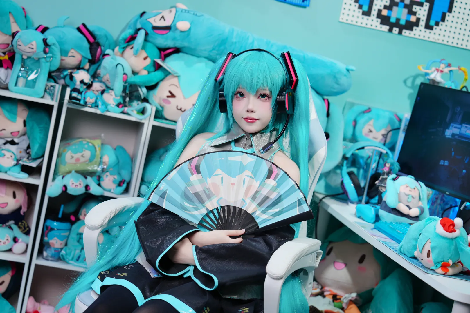 【初音未来cos】萤火虫漫展初音cos全套返图 - 第 9 张