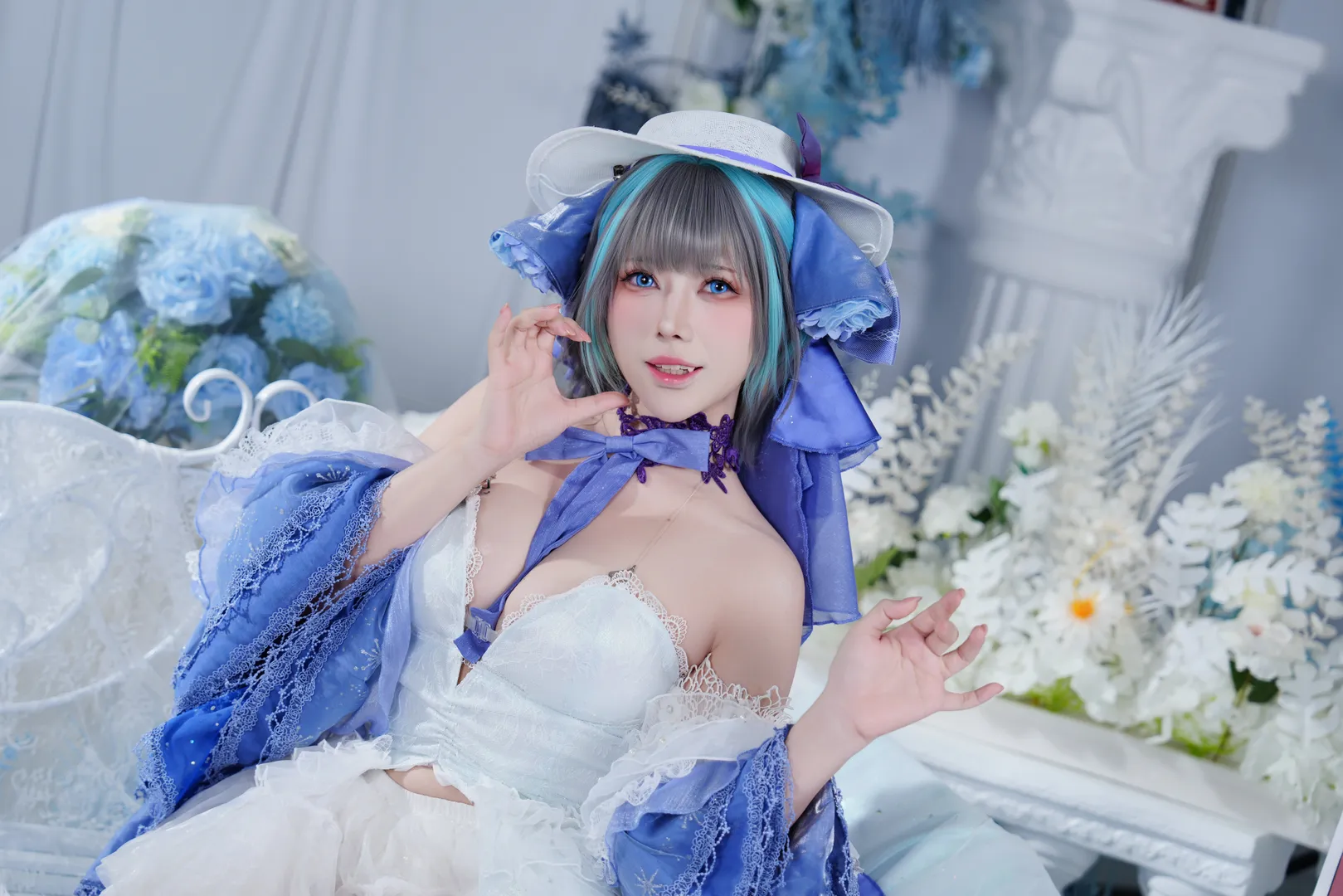【チェシャー コスプレ】アズールレーン 氷雪のプリンセス幻想スタジオ撮影記録 - 5 枚目