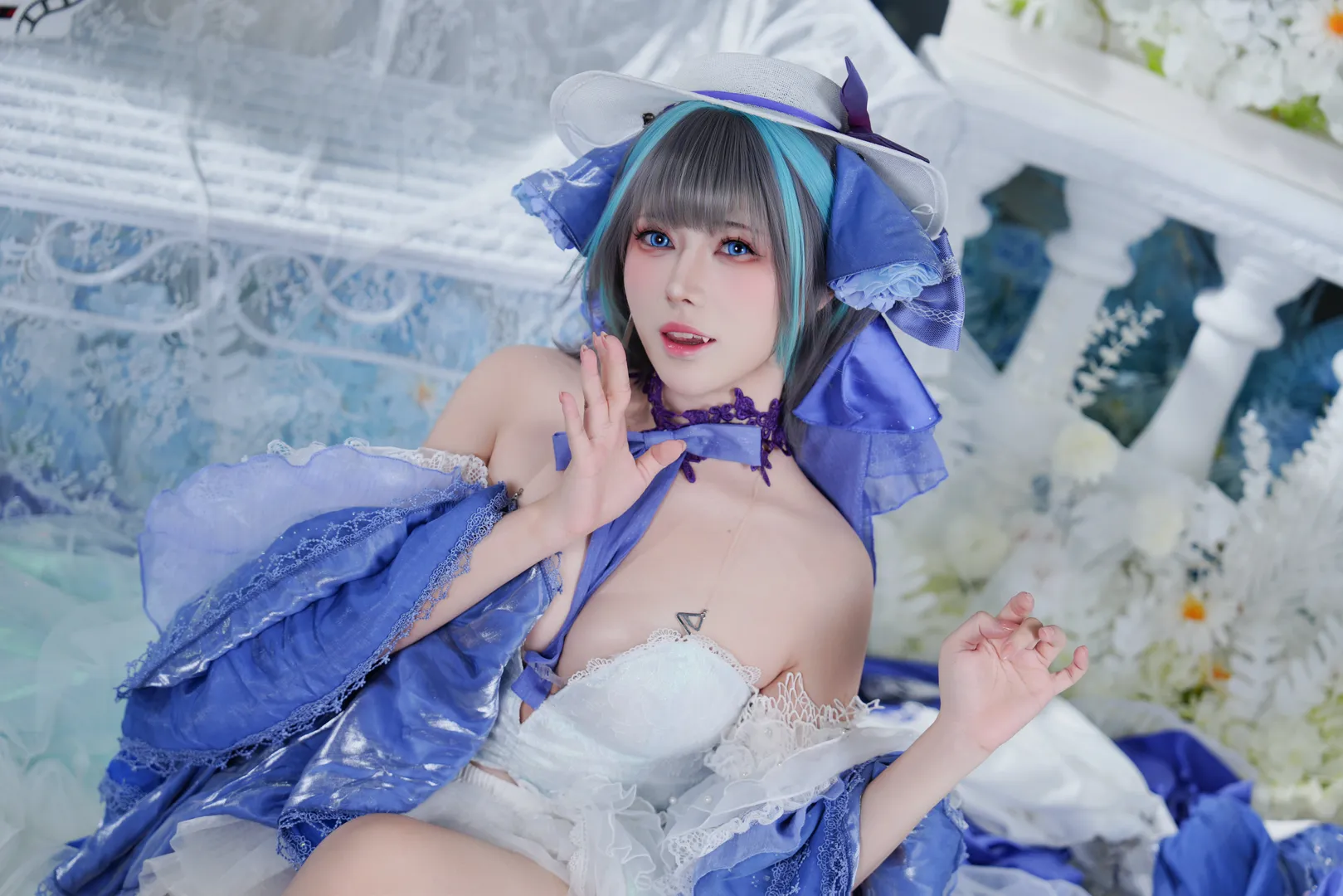 【チェシャー コスプレ】アズールレーン 氷雪のプリンセス幻想スタジオ撮影記録 - 7 枚目