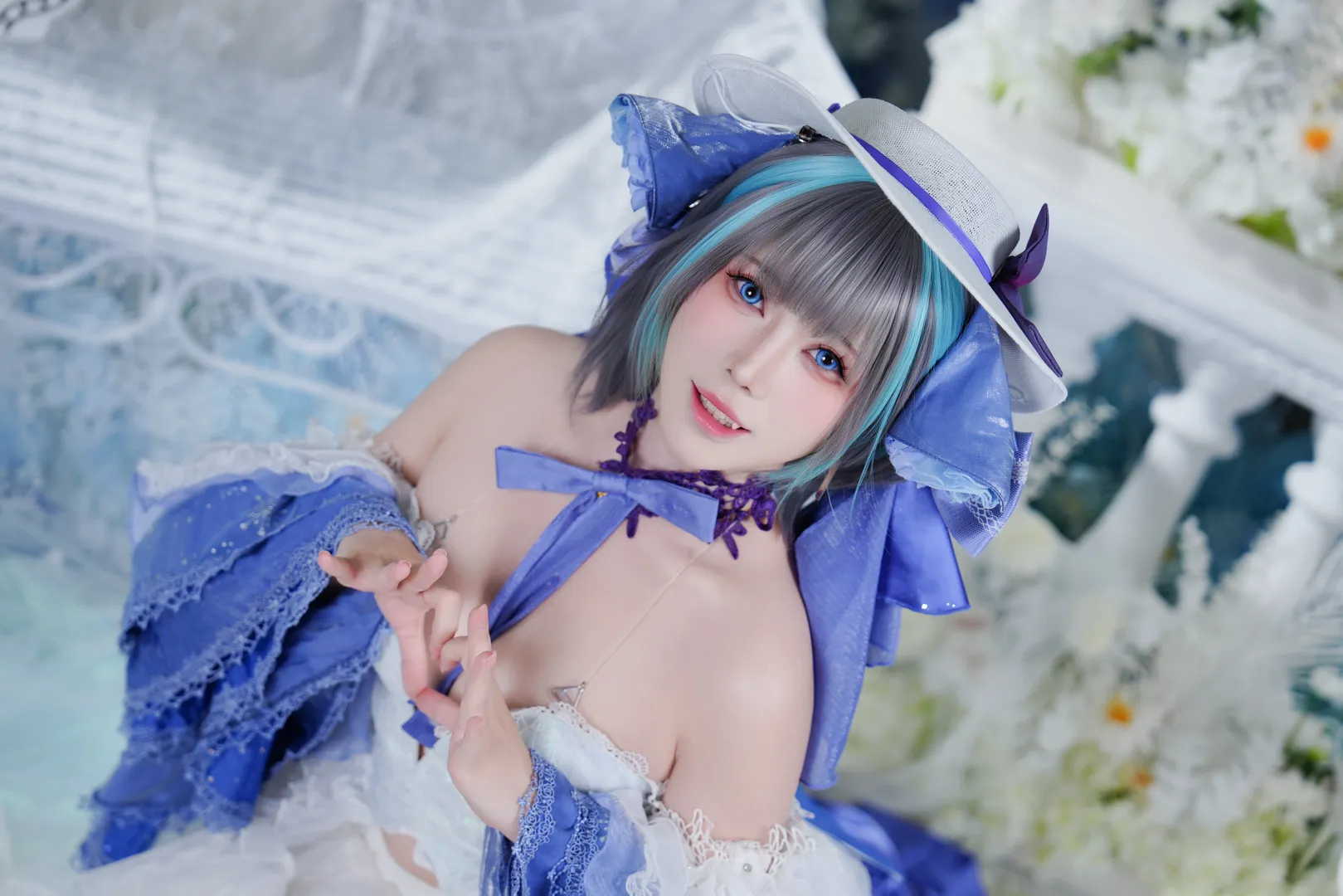 【チェシャー コスプレ】アズールレーン 氷雪のプリンセス幻想スタジオ撮影記録 - 8 枚目