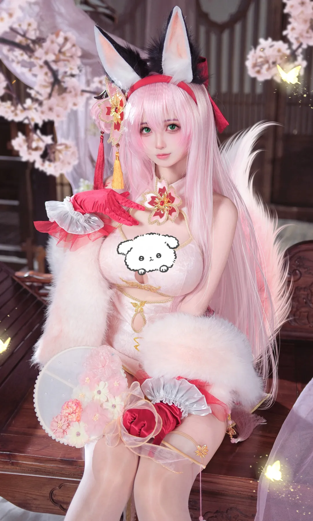 【碧蓝航线花月cos】改良旗袍与萌系狐耳的组合 - 第 3 张