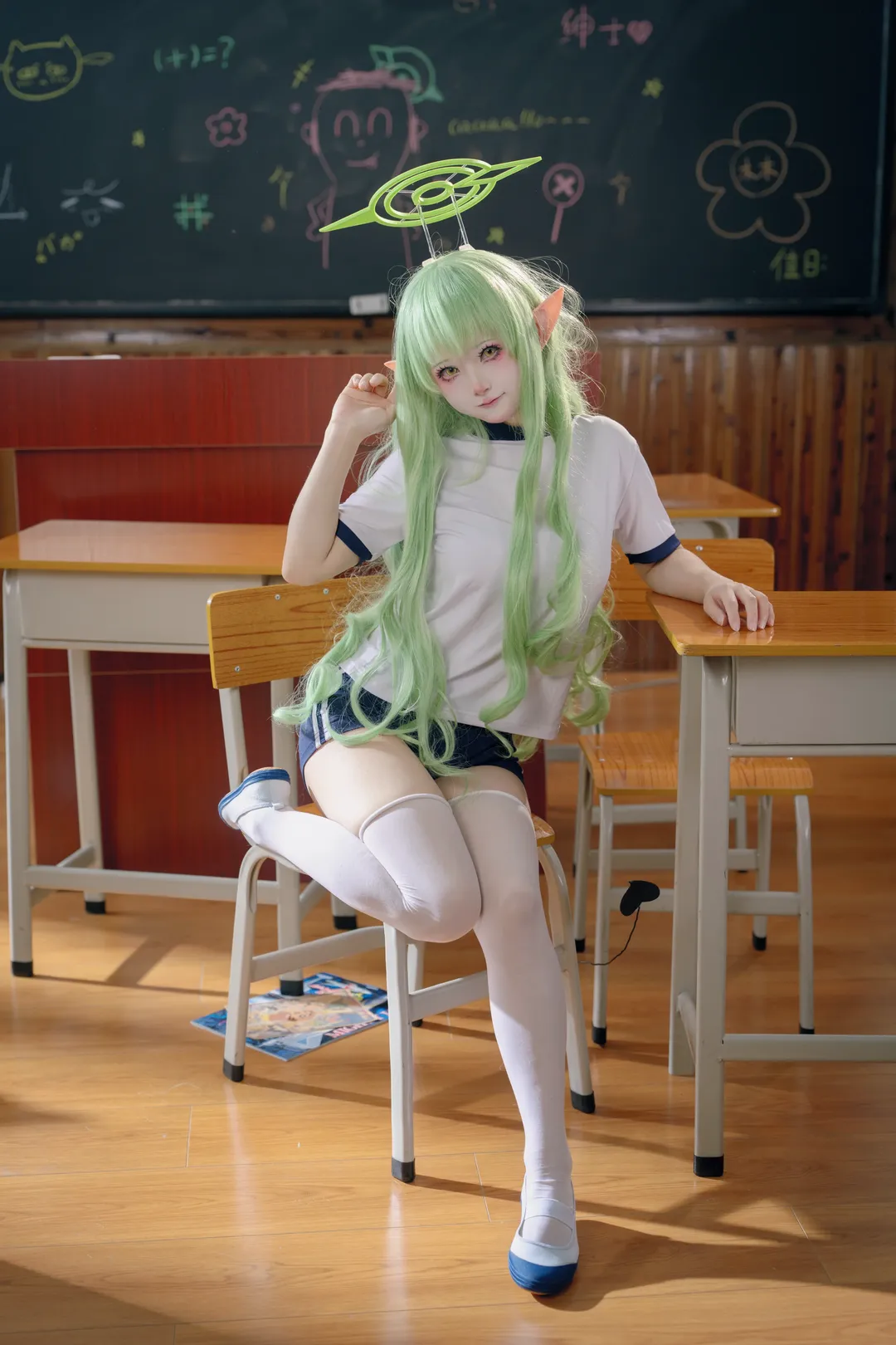 【橘光cos】蔚蓝档案铁道双子体操服教室随拍