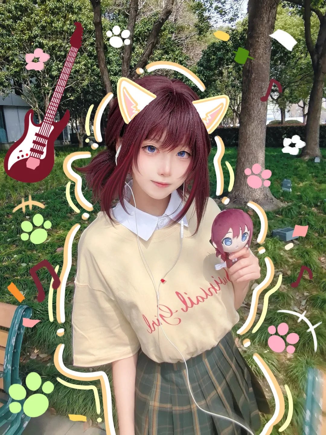 【井芹仁菜cos】淡妆还原日常感，Girls Band Cry的校园随拍 - 第 1 张