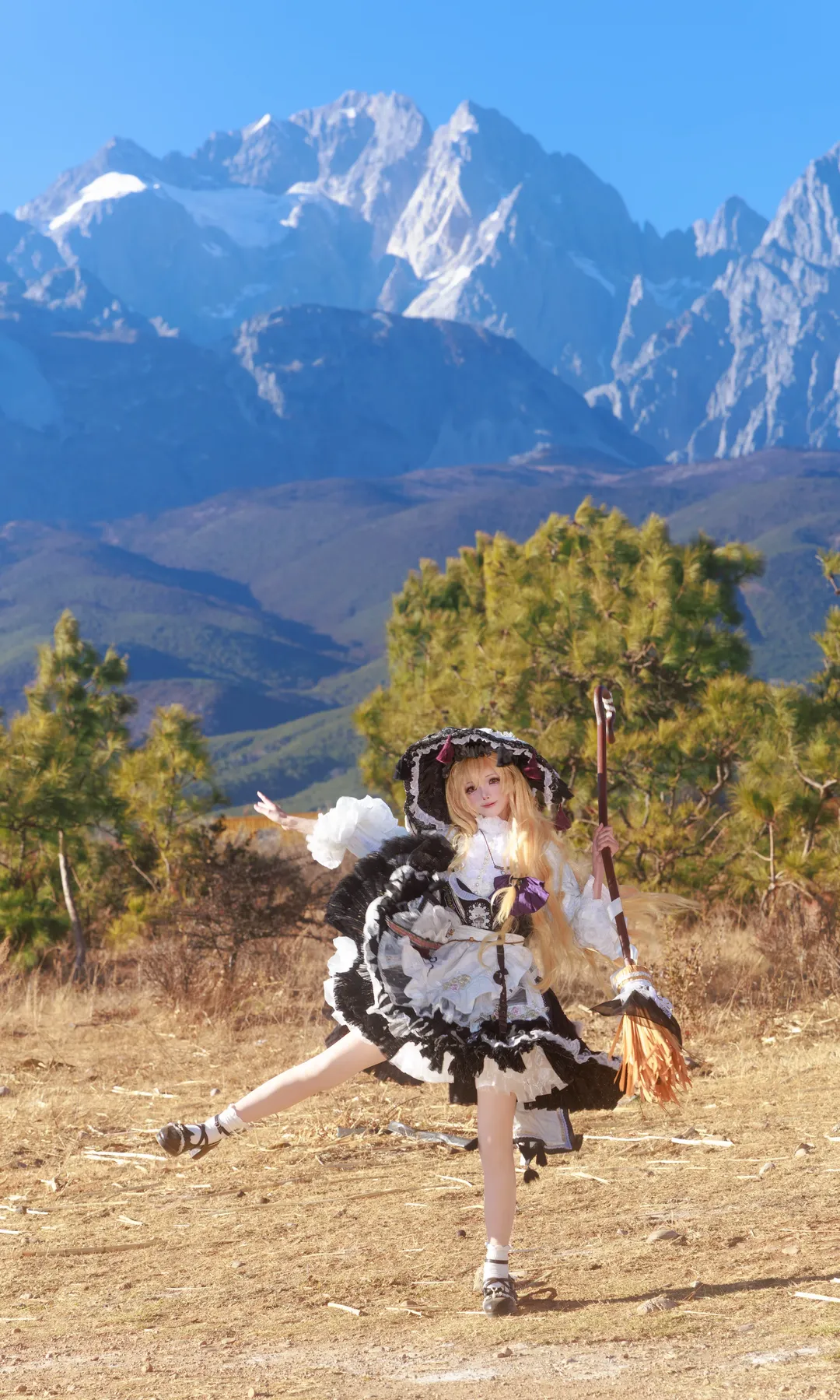 【魔理沙cos】玉龙雪山的黑白魔法使 - 第 5 张