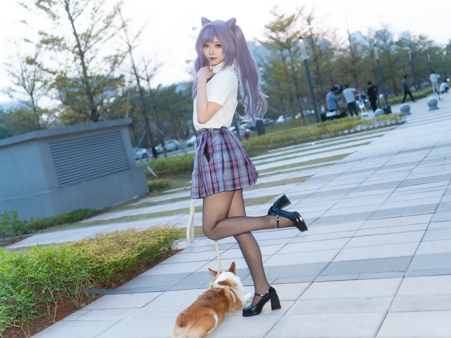 [Keqing cosplay] Purple-Haired Girl from Genshin Impact: A Fresh Vibe in a Preppy Style Outfit - Image 15