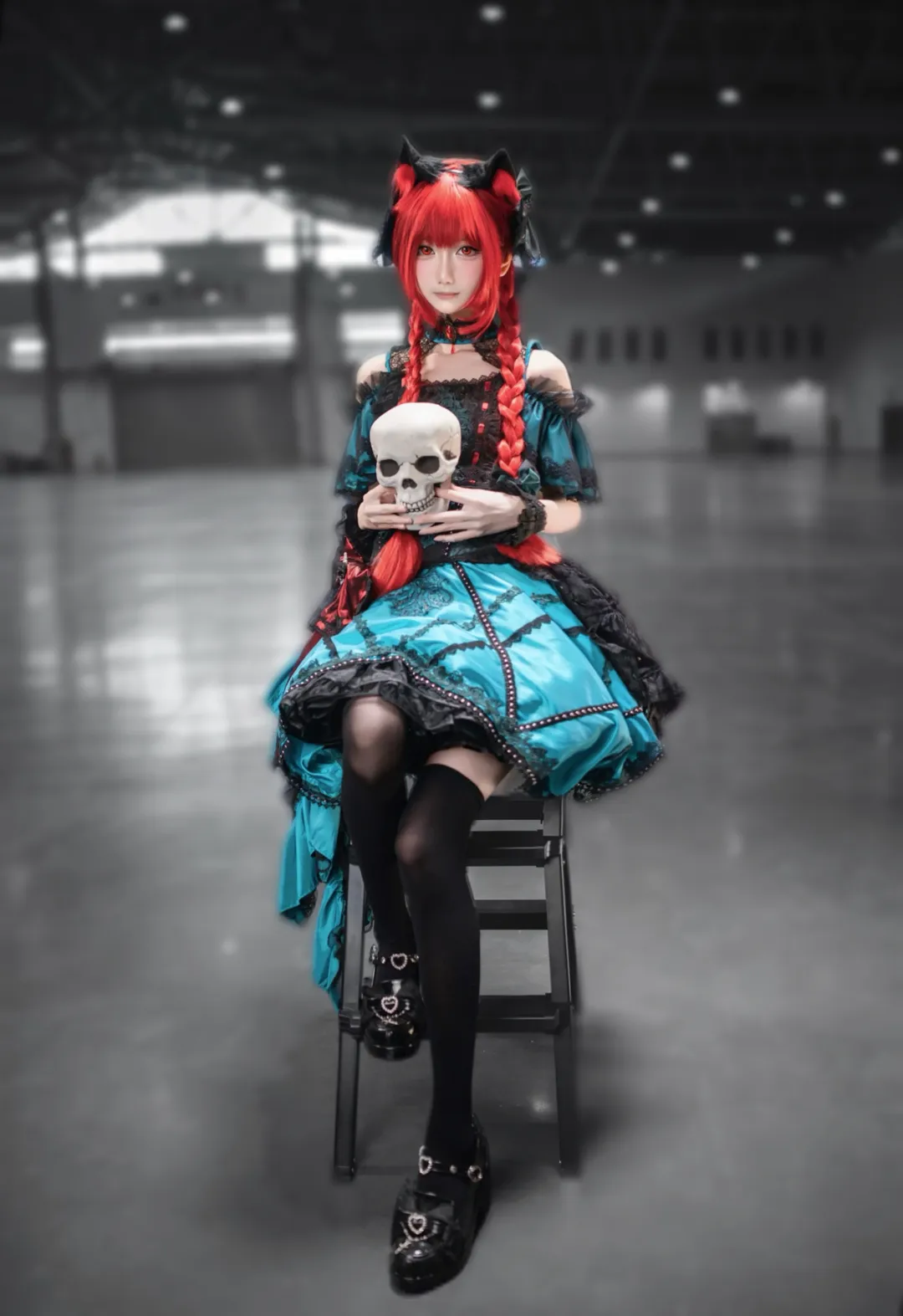 【火焰猫燐cos】带着骷髅猫猫，定格在车万漫展的瞬间 - 第 1 张