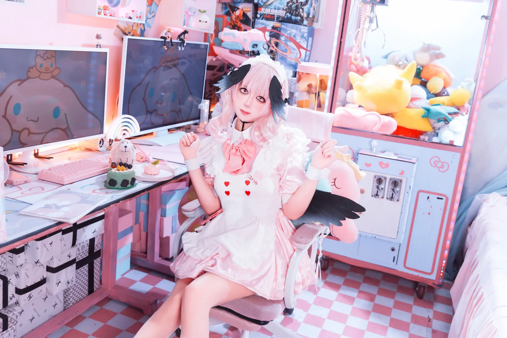 【下江小春cos】蔚蓝档案里的粉系天使，今天走进三次元房间