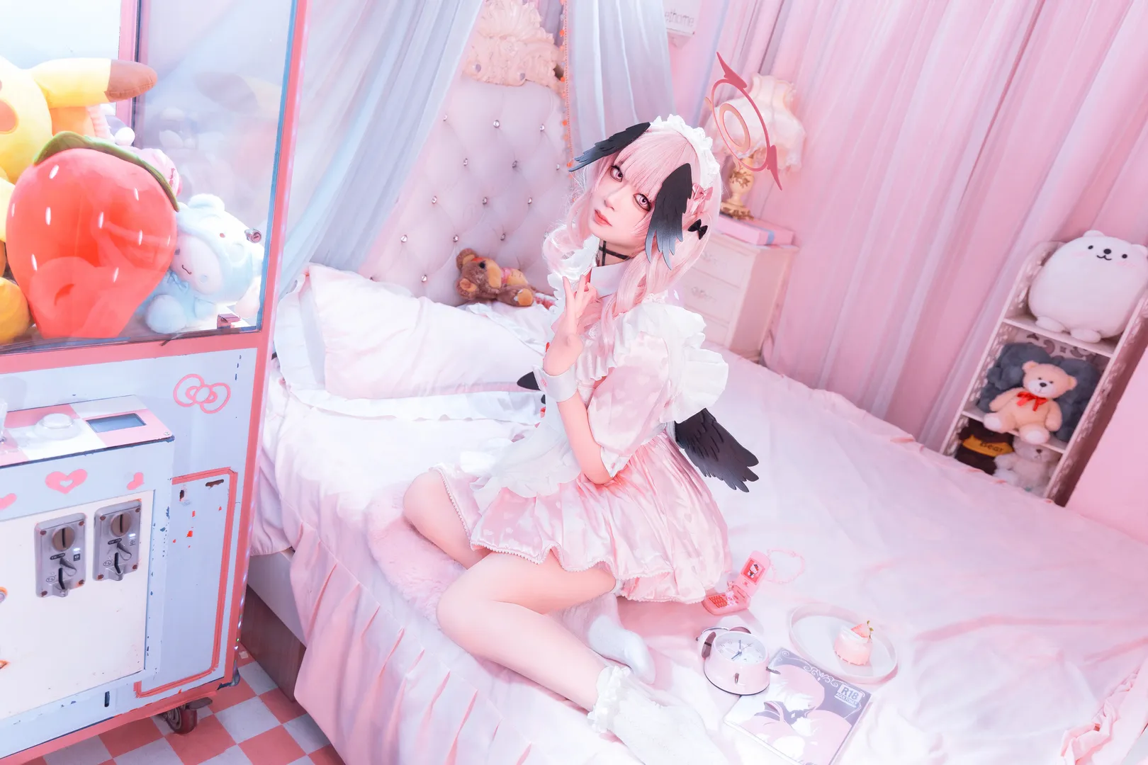 【下江小春cos】蔚蓝档案里的粉系天使，今天走进三次元房间 - 第 2 张