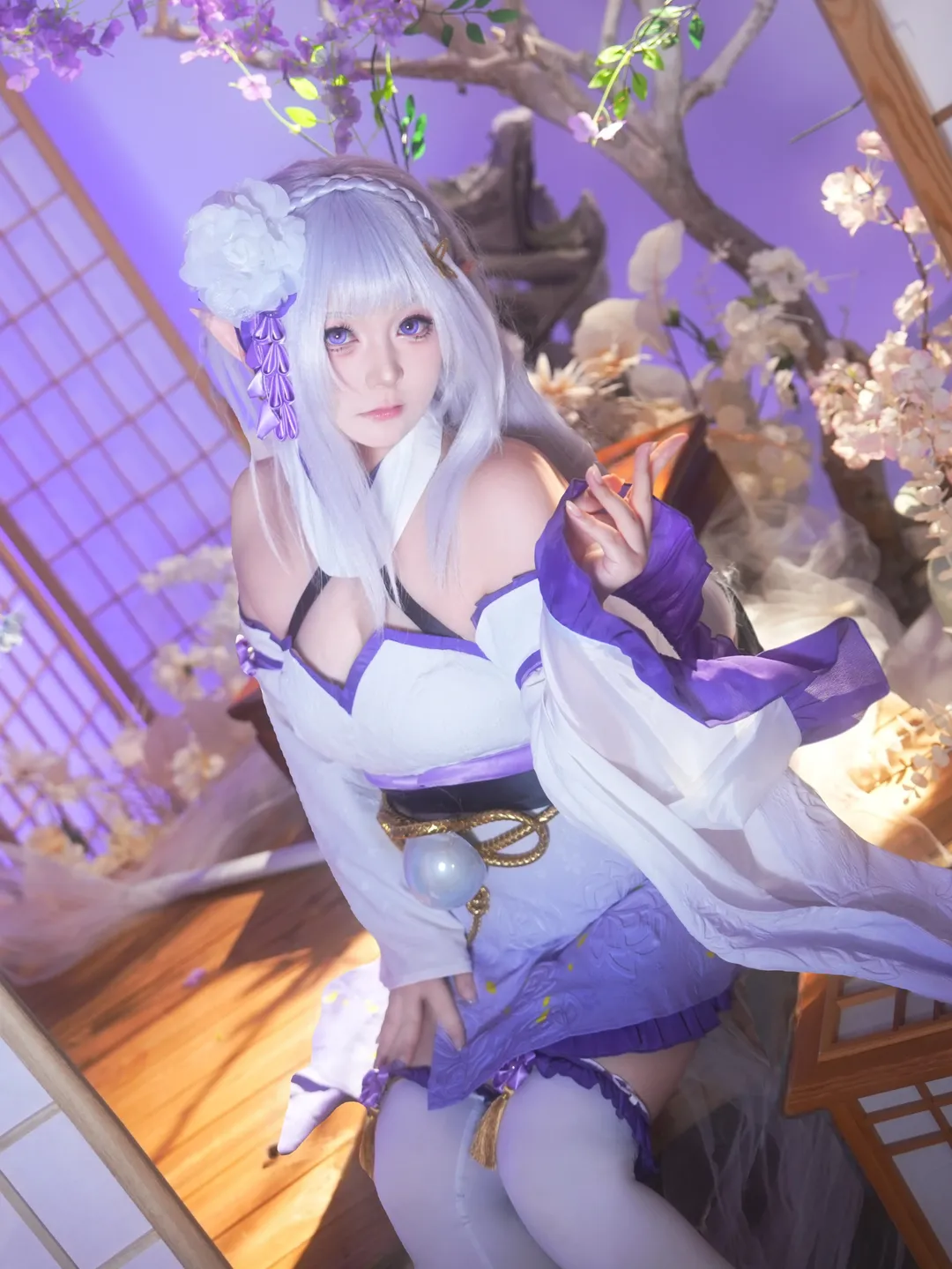 【爱蜜莉雅cos】从零开始的异世界生活，银发精灵的绝美定格 - 第 1 张