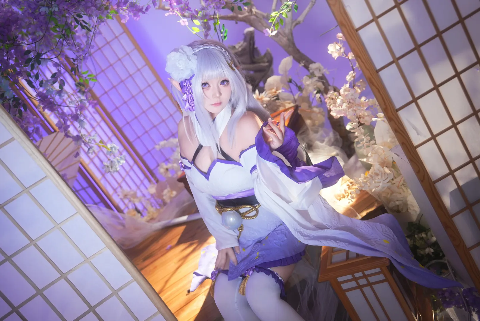【爱蜜莉雅cos】从零开始的异世界生活，银发精灵的绝美定格 - 第 2 张