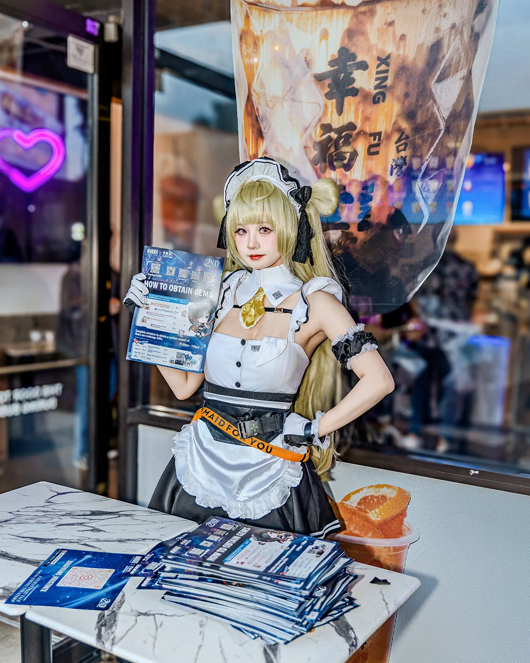 【索达cos】胜利女神：妮姬线下联动奶茶店打工日记