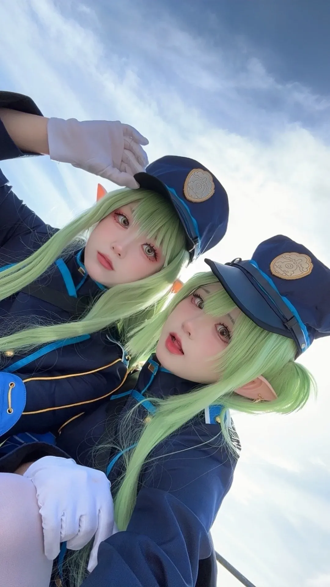【铁道双子cos】在蔚蓝档案的海风中还原铁轨制服 - 第 1 张