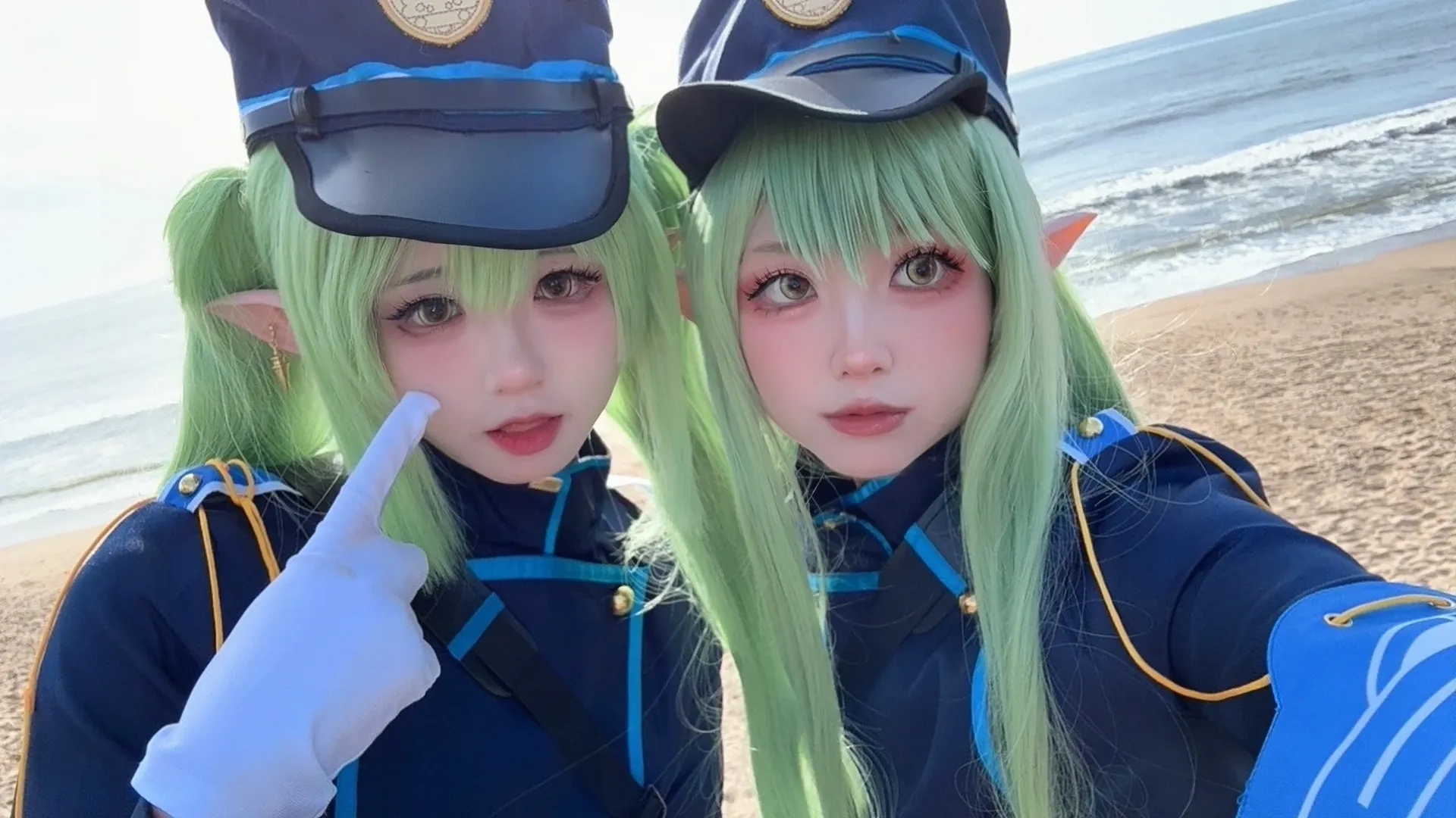 【铁道双子cos】在蔚蓝档案的海风中还原铁轨制服 - 第 4 张