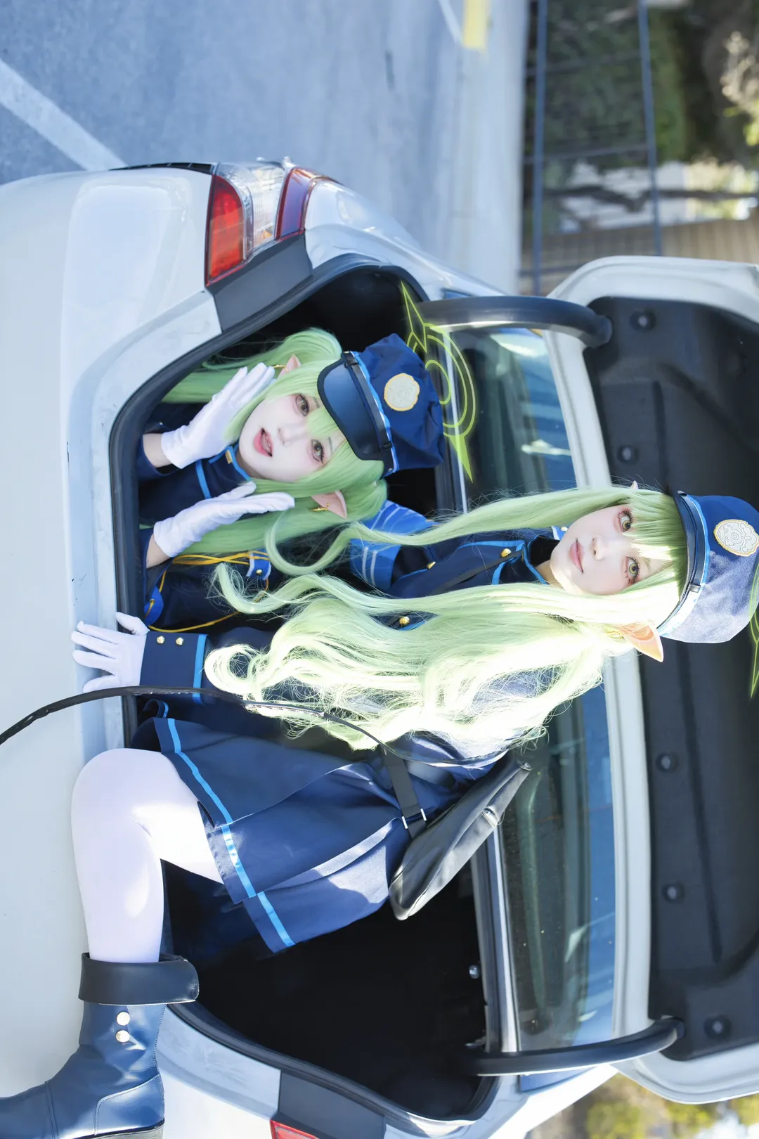 [Cantaloupe kid cosplay] Blue Archive Highlander Twins Car Trunk Outdoor Shoot Record - Image 2