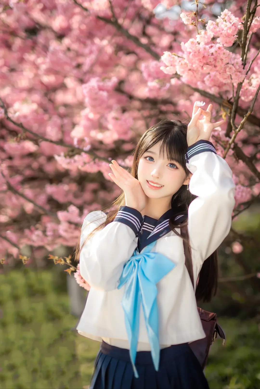 【明日酱cos】被樱花包围的春日水手服 - 第 10 张