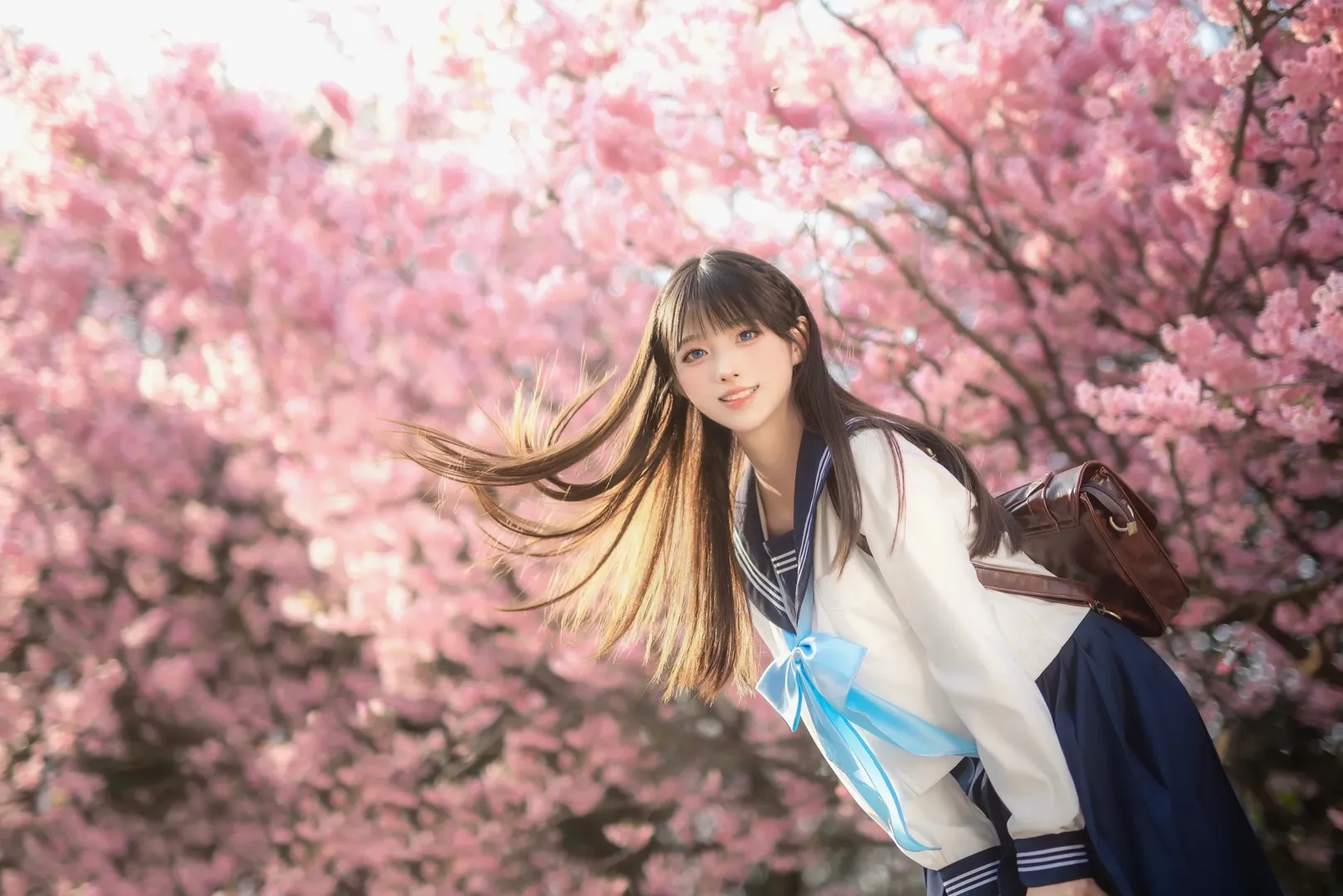 【明日酱cos】被樱花包围的春日水手服 - 第 5 张