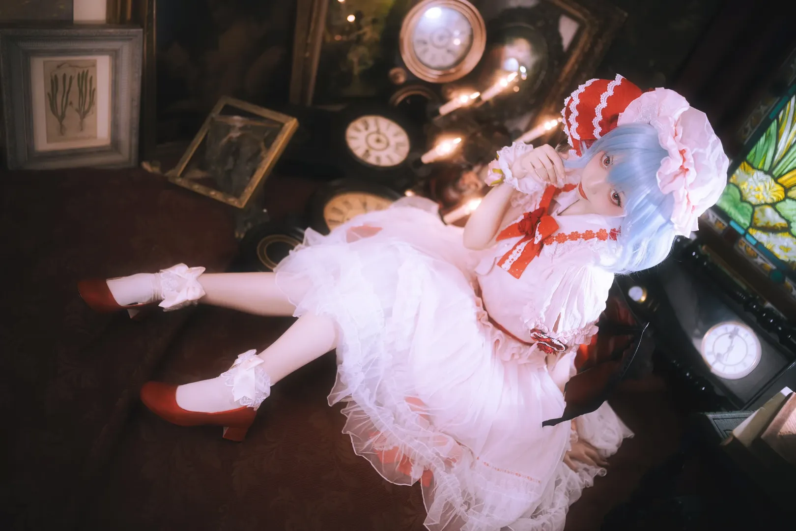 【蕾米莉亚cos】东方project红魔馆主人的复古与威严感