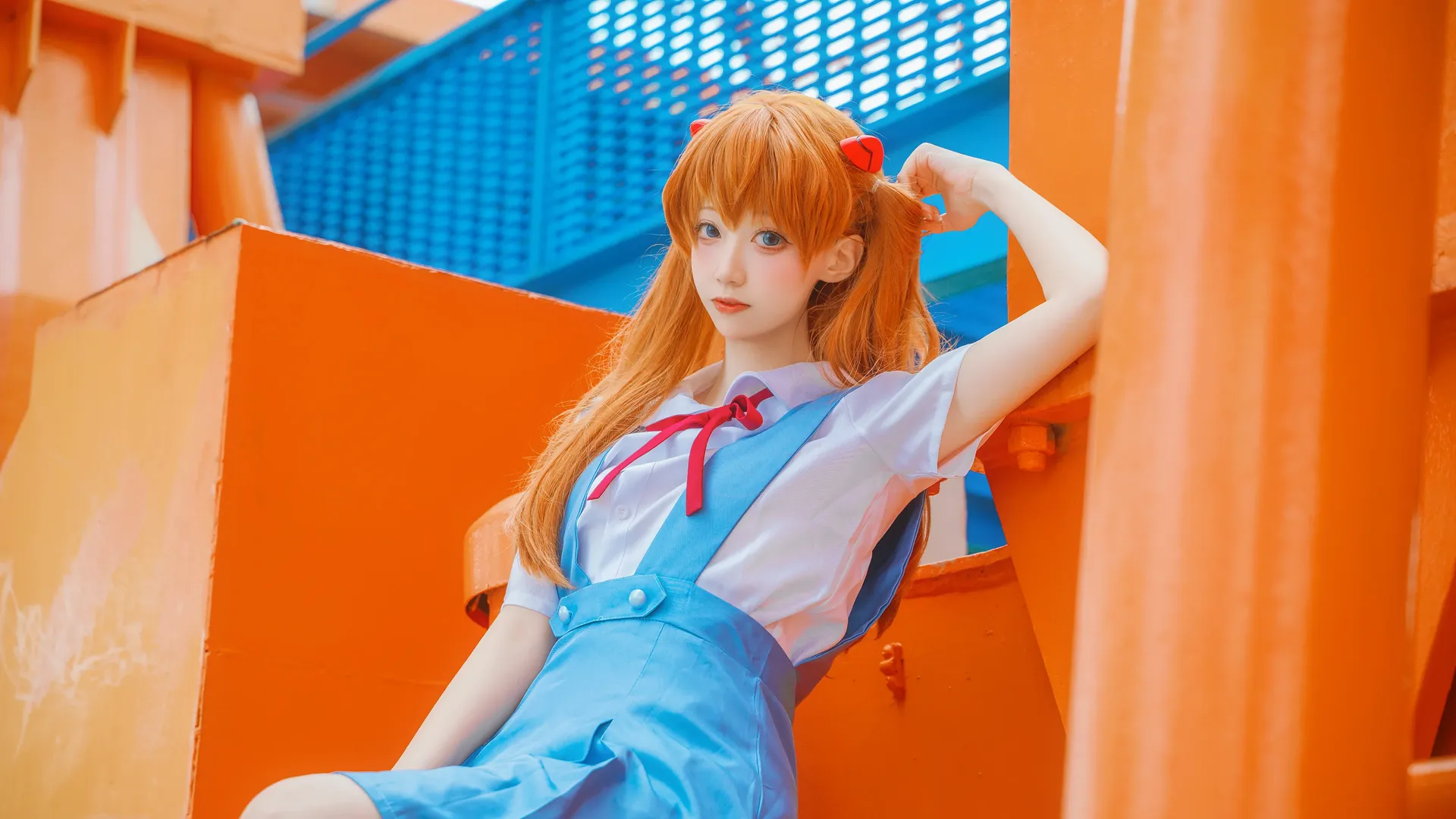 【明日香cos】EVA新世纪福音战士的经典校服与工业风，调色苦战两月终出片 - 第 11 张