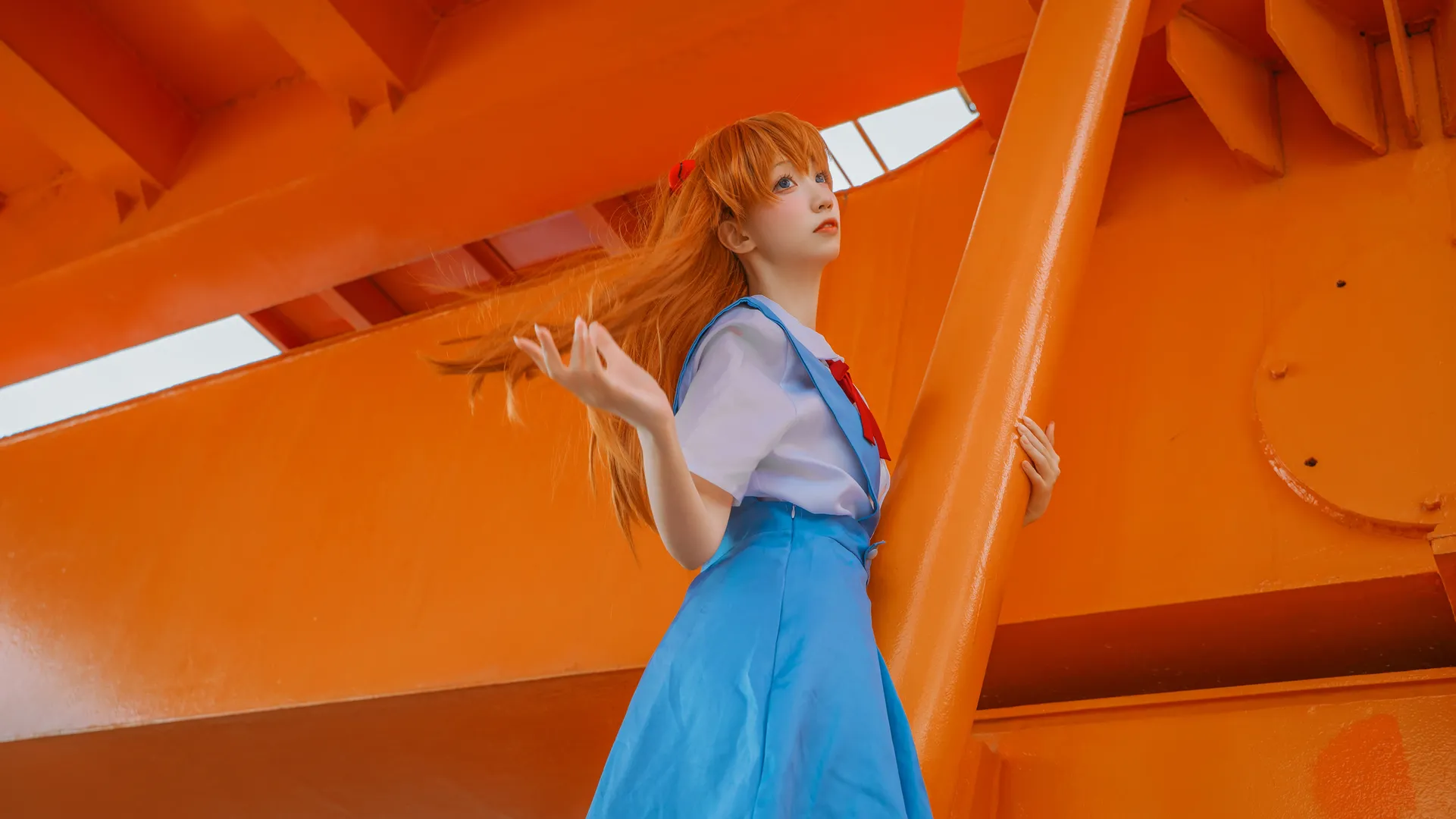 【明日香cos】EVA新世纪福音战士的经典校服与工业风，调色苦战两月终出片 - 第 8 张