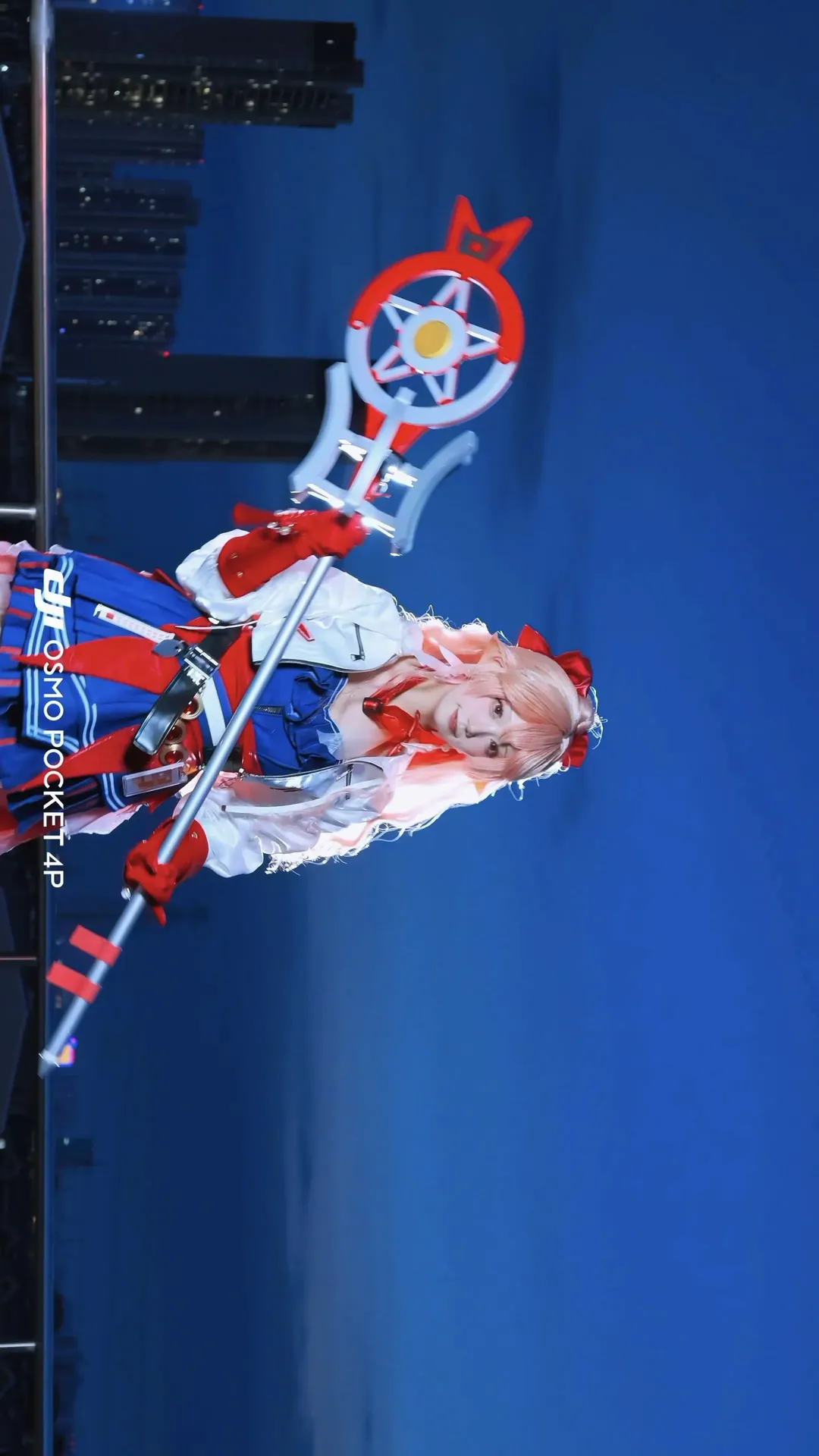 [Momoka Hanyuu cosplay] Idol Presence in the Blue Hour: Arknights Rooftop Photoshoot Share - Image 7