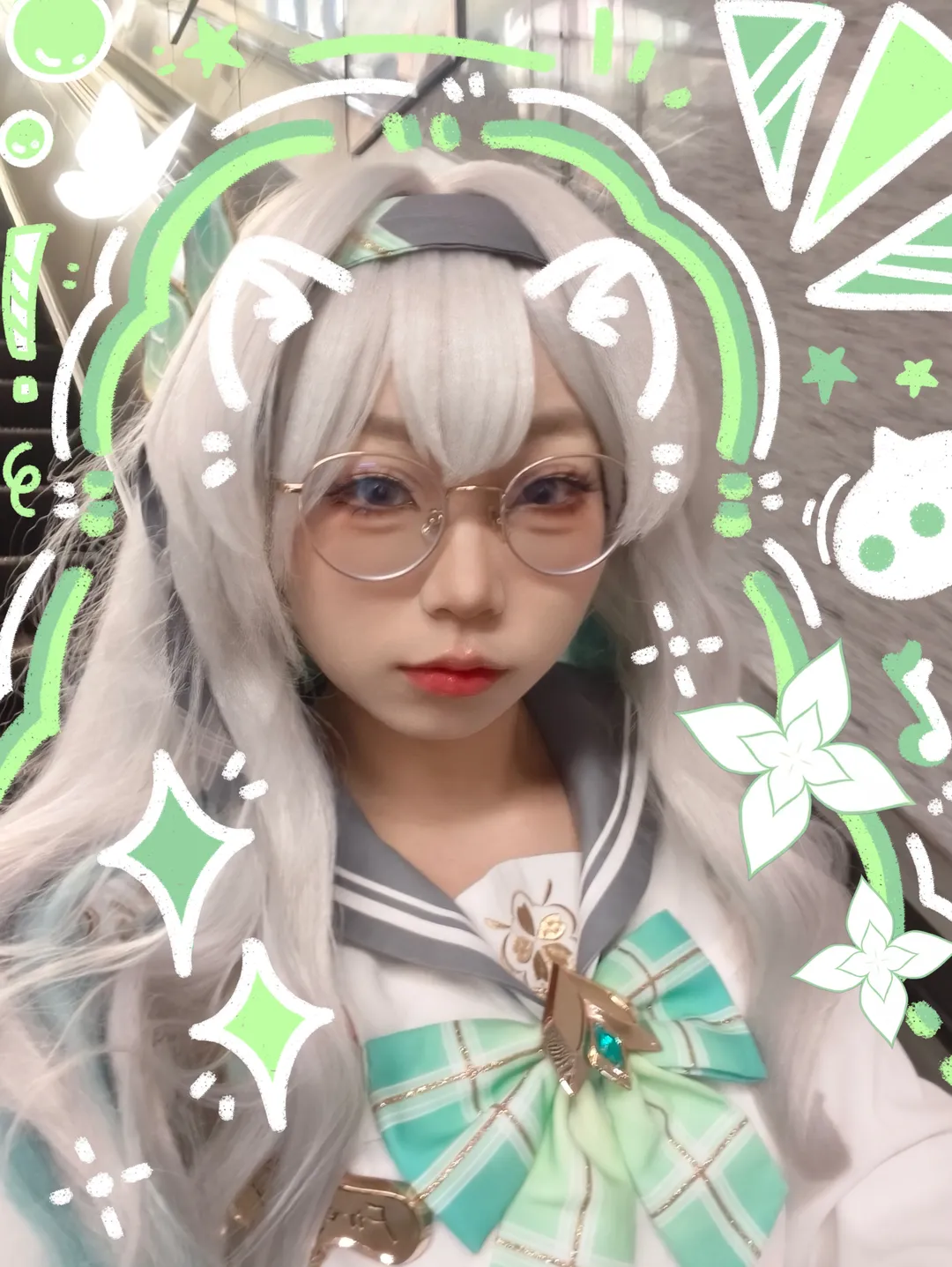 【流萤cos】崩坏星穹铁道中银白长发的猫猫造型记录