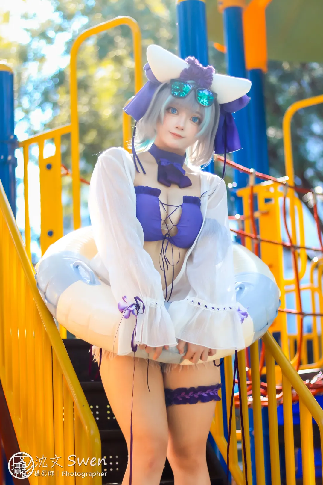 【柴郡cos】亲爱的该醒啦，夏日泳装猫猫来啦 - 第 1 张