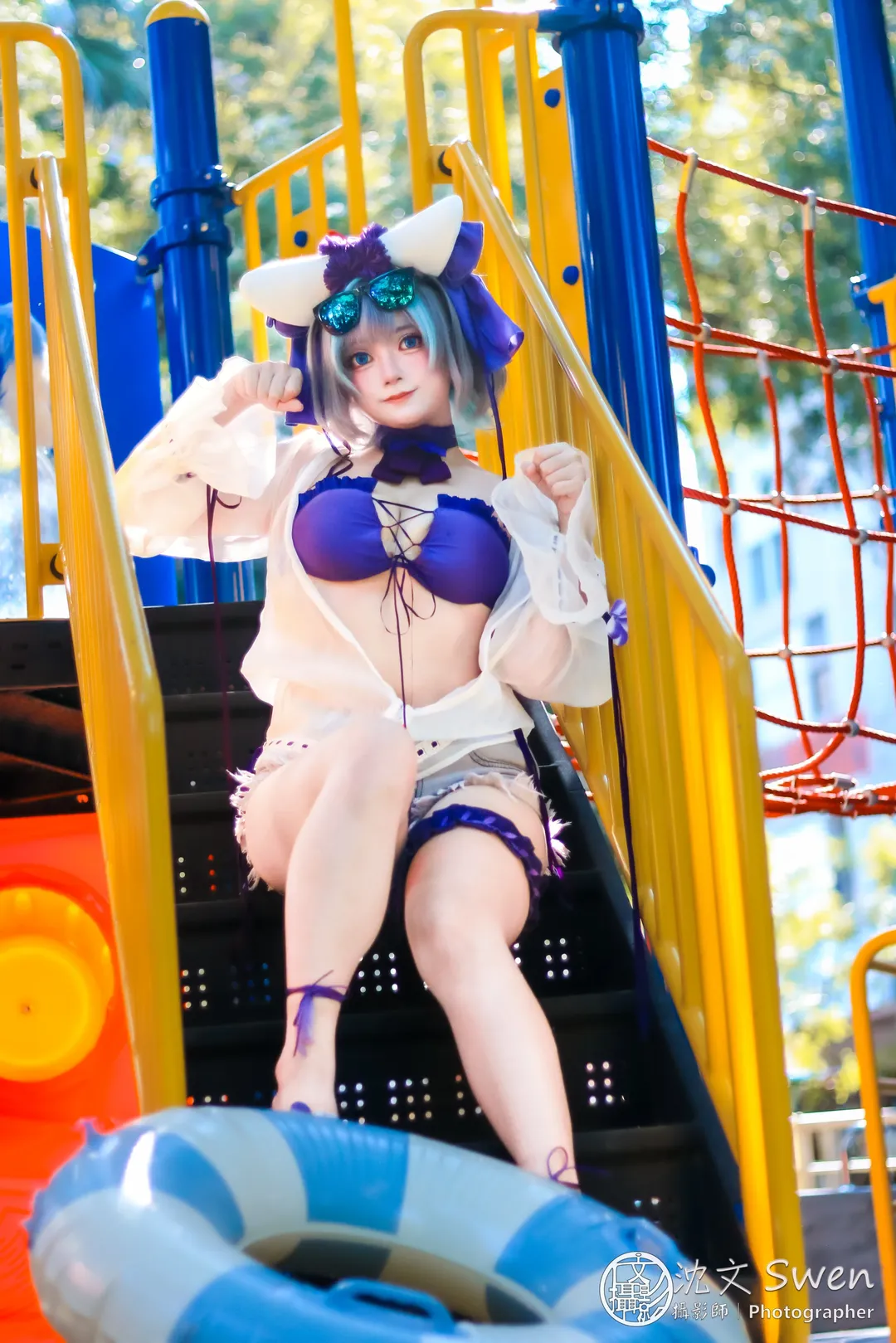 【柴郡cos】亲爱的该醒啦，夏日泳装猫猫来啦 - 第 4 张