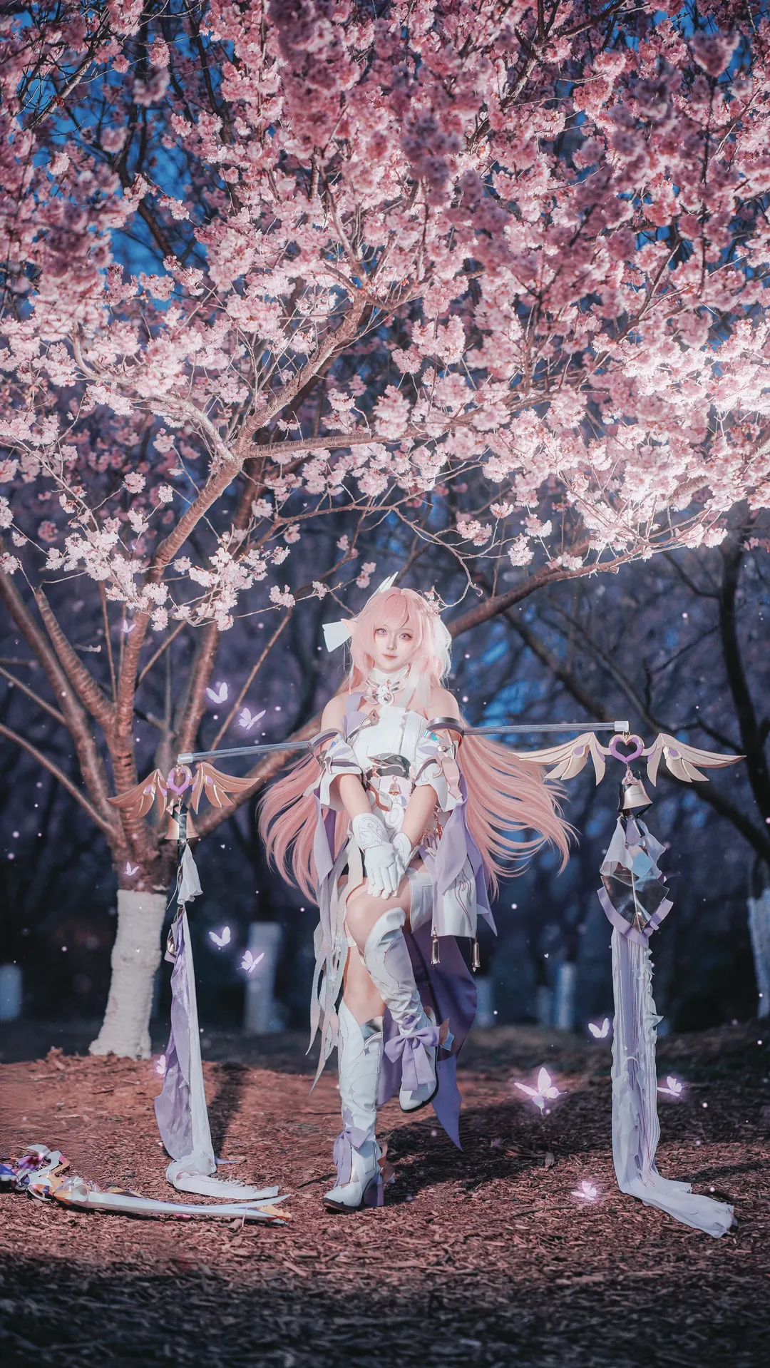 【爱莉希雅cos】崩坏3夜樱之下的白紫幻梦 - 第 2 张