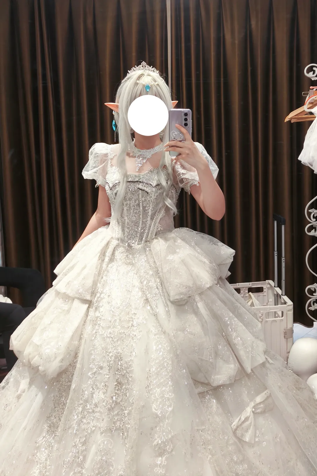 【冰之女皇cos】原神至冬私设安娜丝塔夏的繁复裙装 - 第 2 张