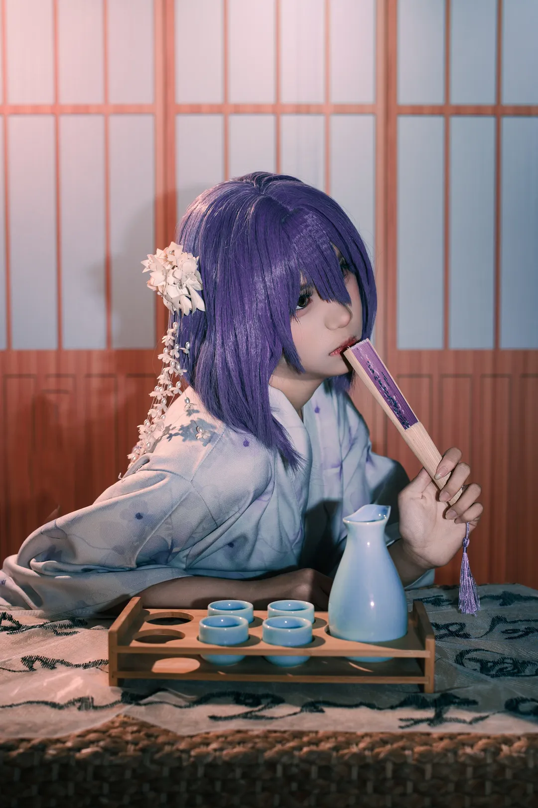 【和风浴衣】木格障子门前的清冷午后